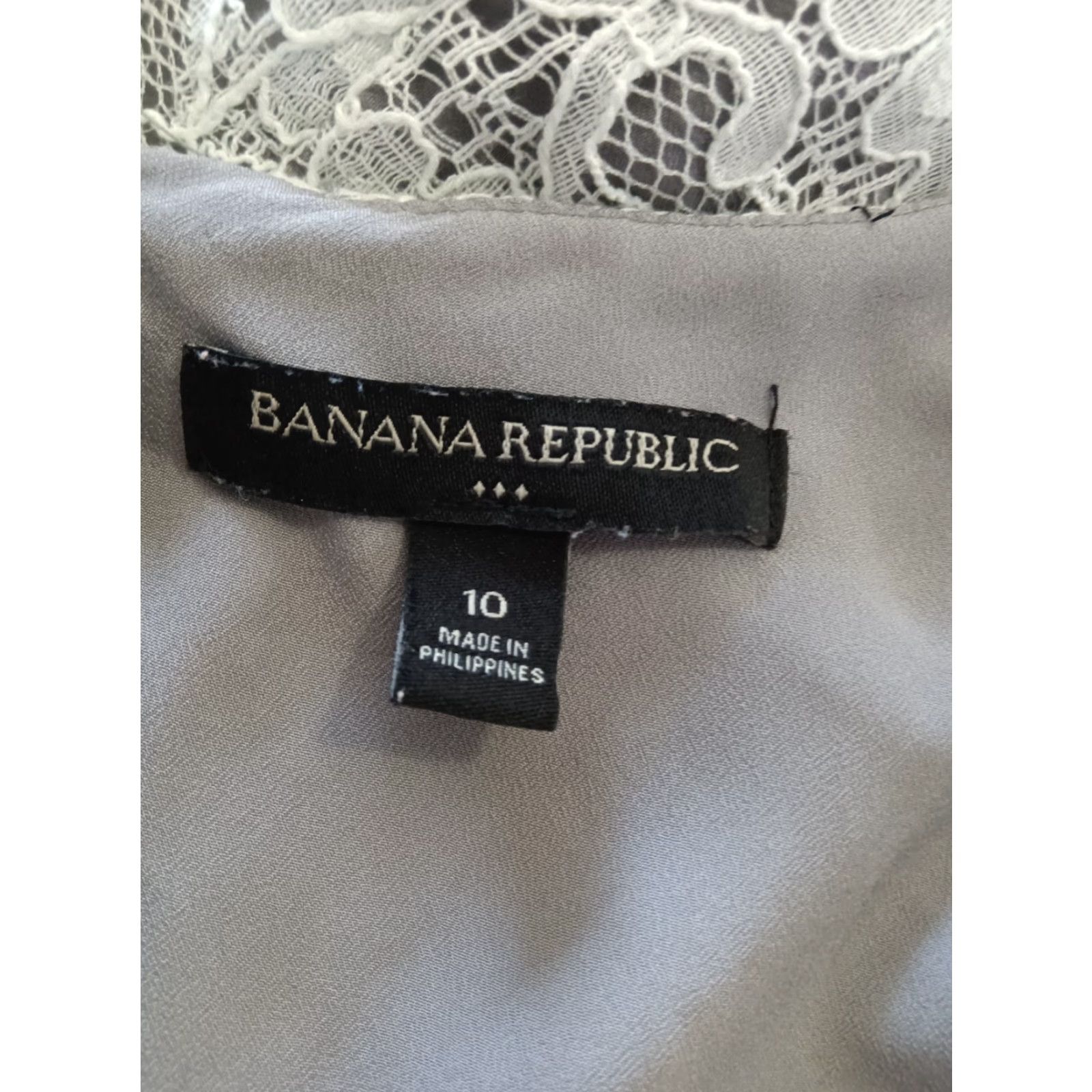Banana Republic VINTAGE Banana Republic Lace Sheath Sleeveless Women's Round Neck Dress 10 White Midi Floral Lace Zip Lined Party Wedding Spring Summer Adult Womens Size L / US 10 / IT 46 - 5 Thumbnail