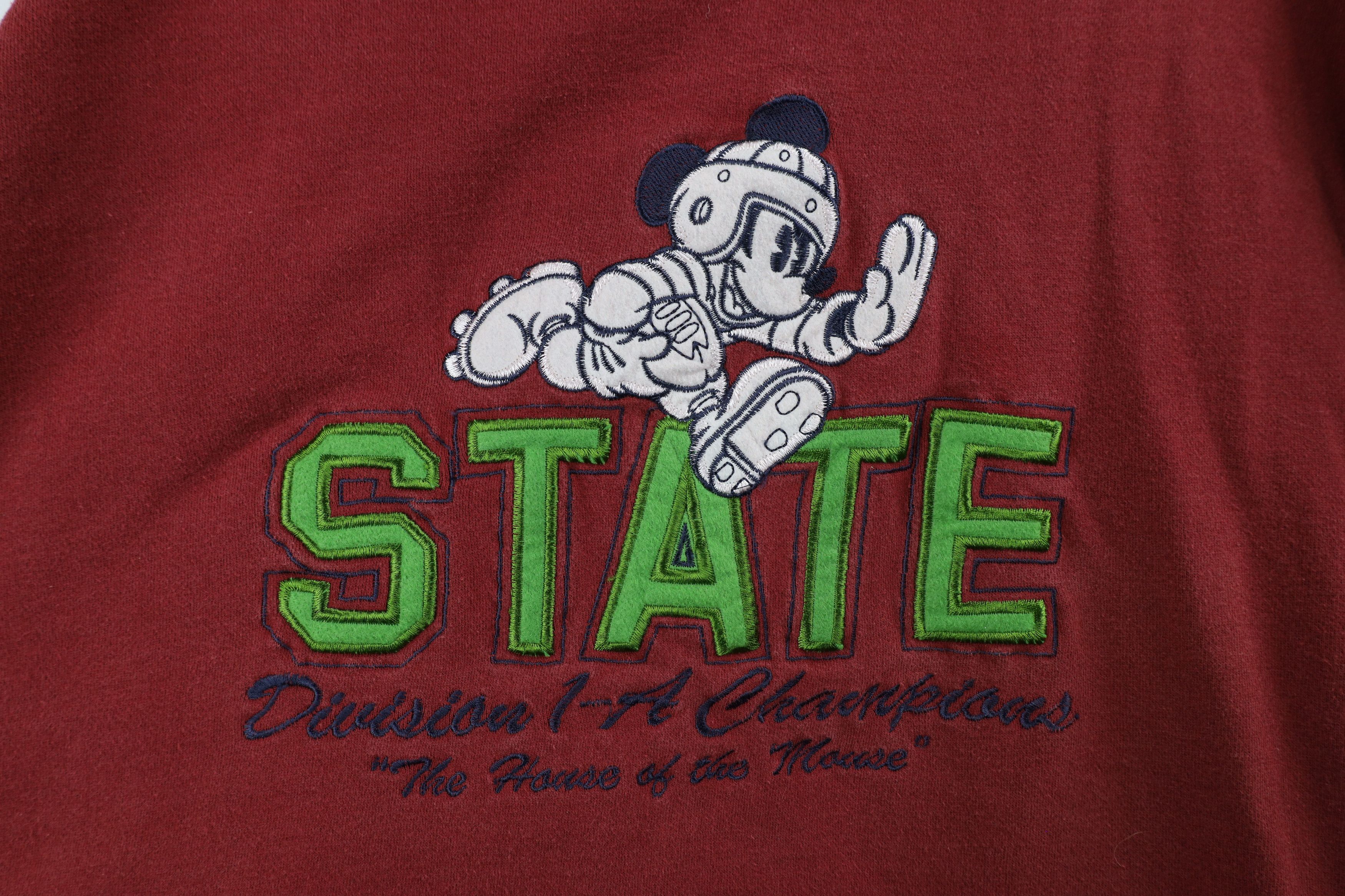 Disney × Vintage Vintage 90s Disney State Mickey Mouse Football Sweatshirt Size US XL / EU 56 / 4 - 4 Thumbnail