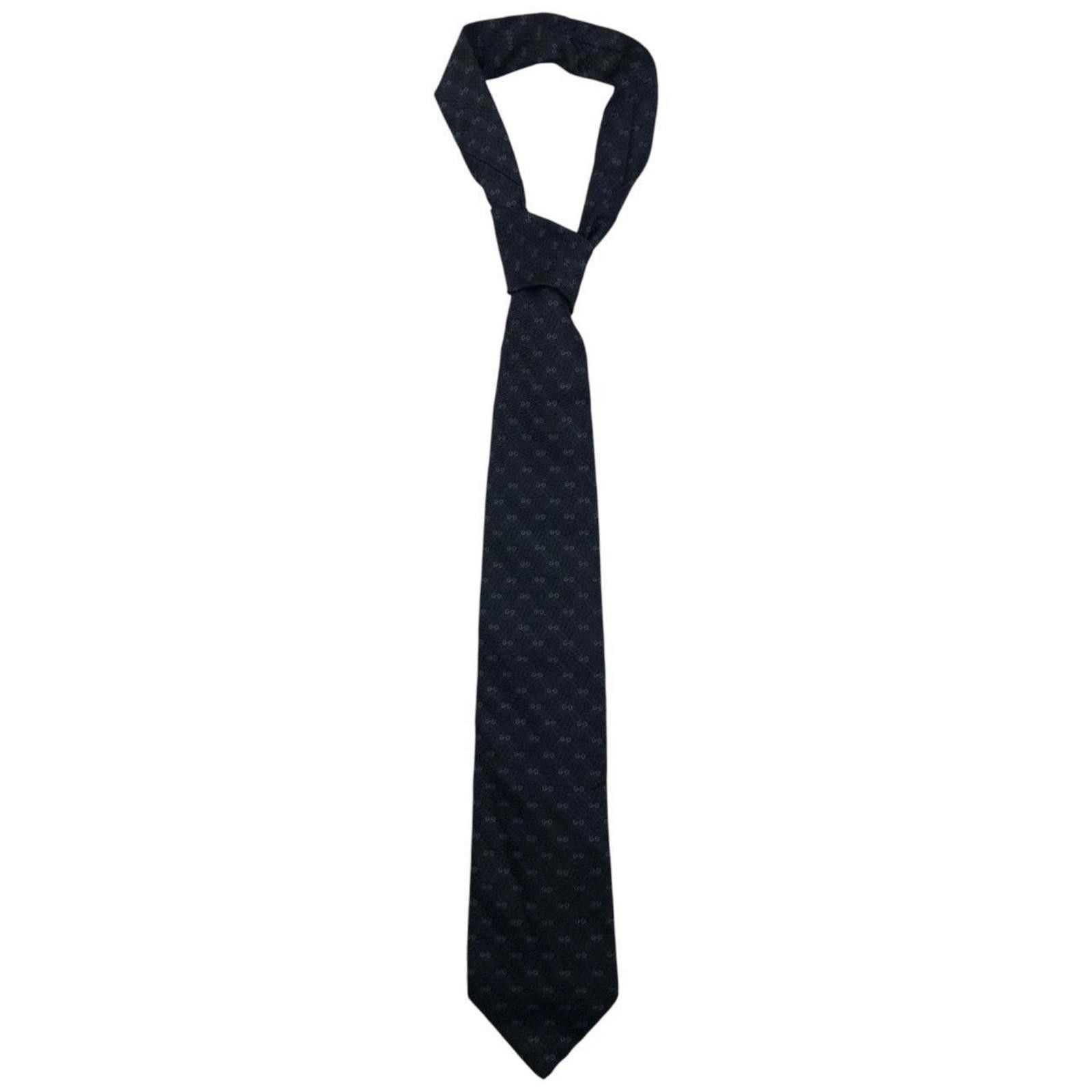 Gucci Vintage Gucci Monogram Silk Tie Size ONE SIZE - 1 Thumbnail
