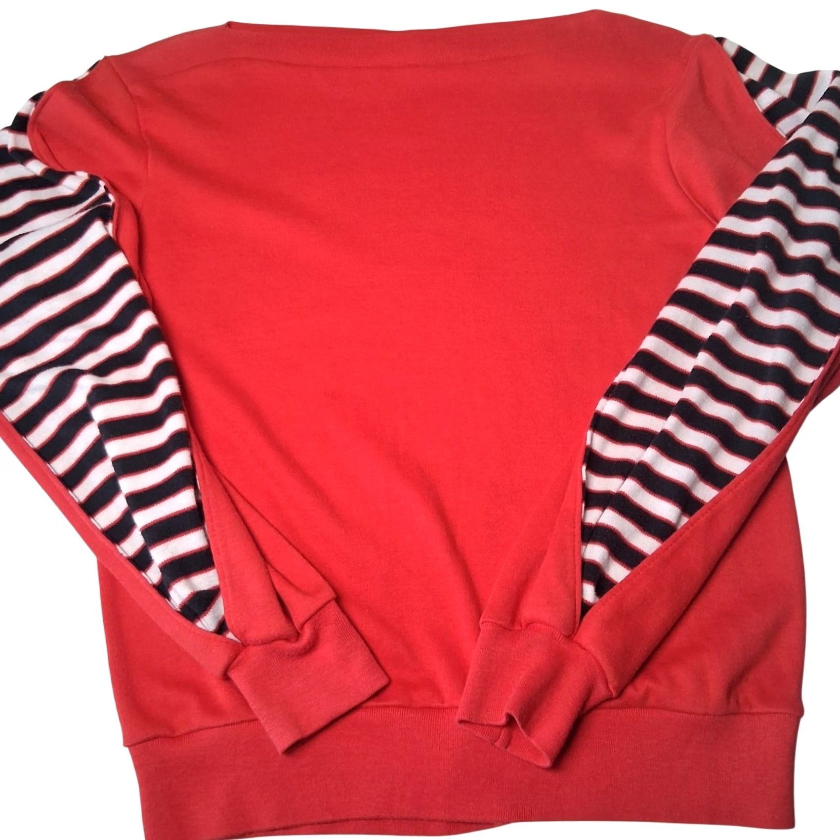 Etro VINTAGE 1980s Shirt Women Small Knit Red Black Stripe Long Sleeve Retro READ Size S / US 4 / IT 40 - 2 Thumbnail