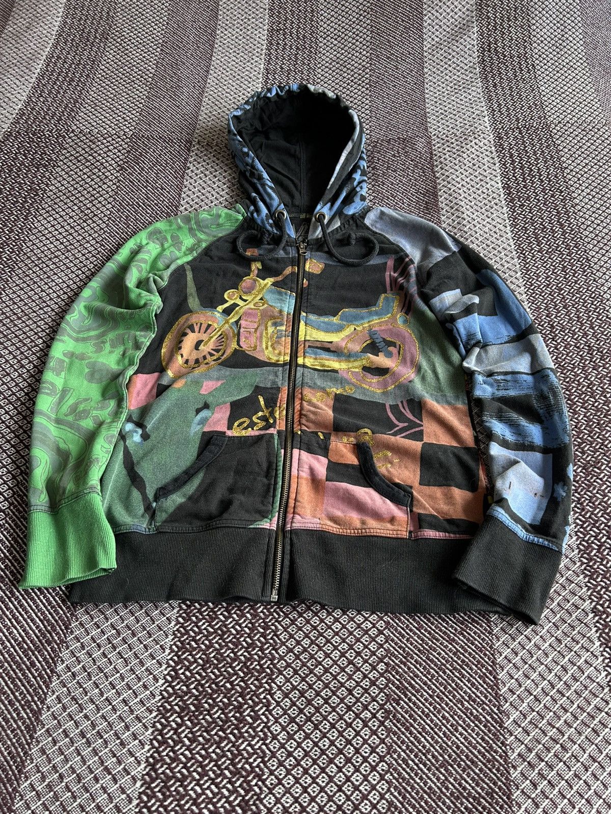Japanese Brand × Vintage Vintage 90s Art Zip Up Hoodie Streetwear Size S Size S / US 4 / IT 40 - 5 Thumbnail
