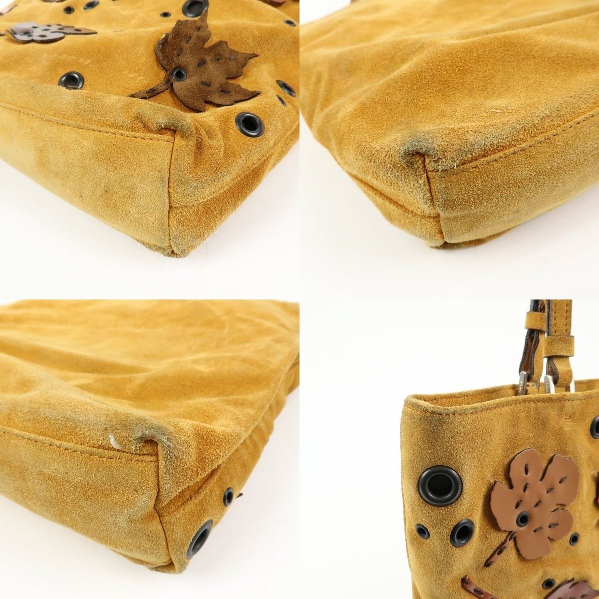 Prada Prada Maple Motif Suede Tote Tan Size ONE SIZE - 5 Thumbnail