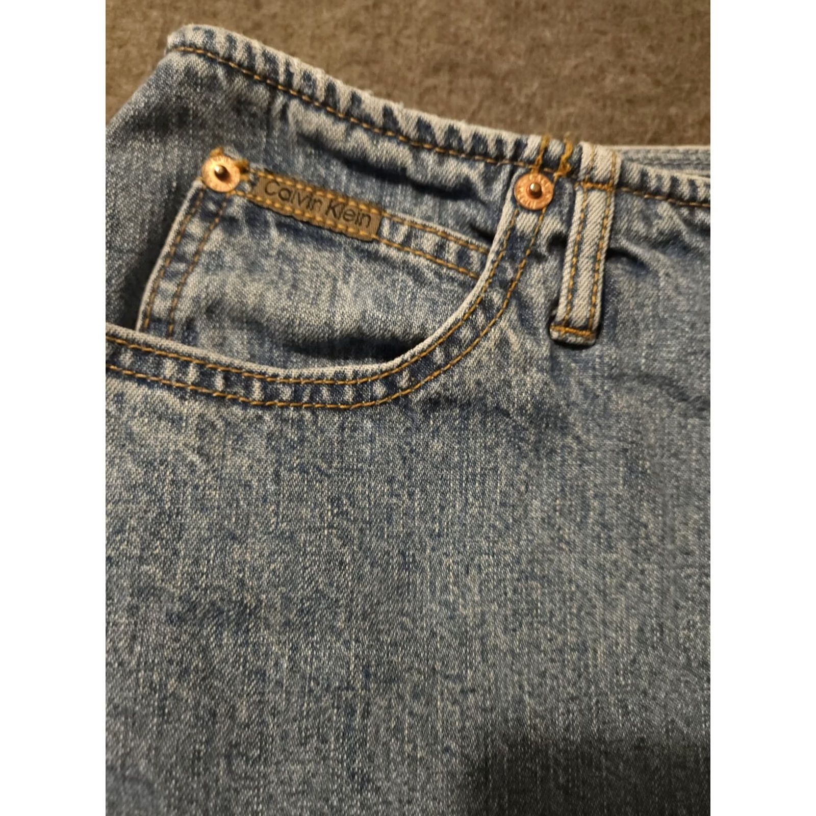 Calvin Klein VINTAGE Calvin Klein Denim Skirt Women's 12 Blue Button Up Mini 90s Y2K USA Women Size 34" / US 12 / IT 48 - 6 Thumbnail