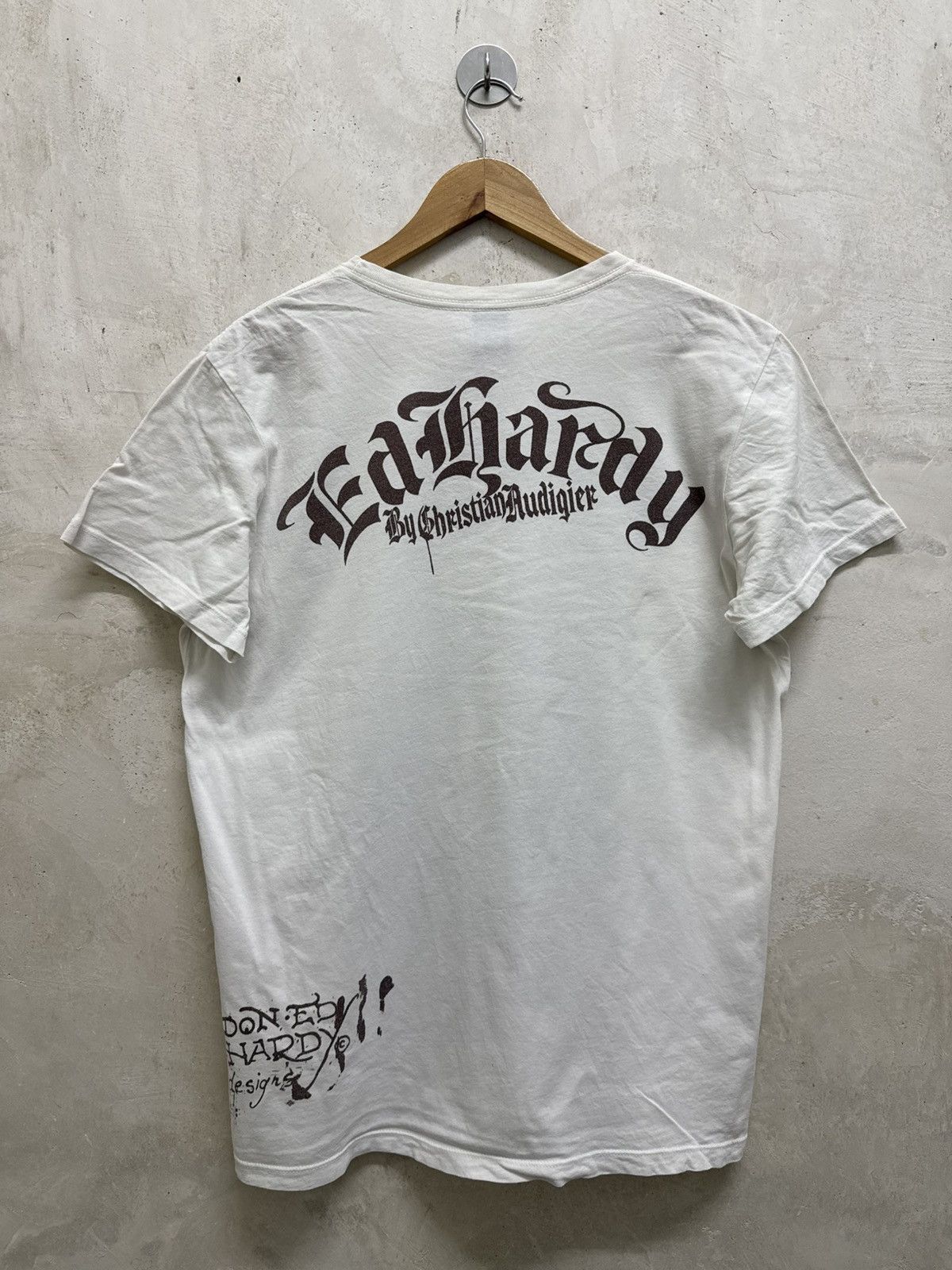 Ed Hardy Vintage Ed Hardy By Christian Audigier Geisha Skull T-Shirt Size US L / EU 52-54 / 3 - 5 Thumbnail