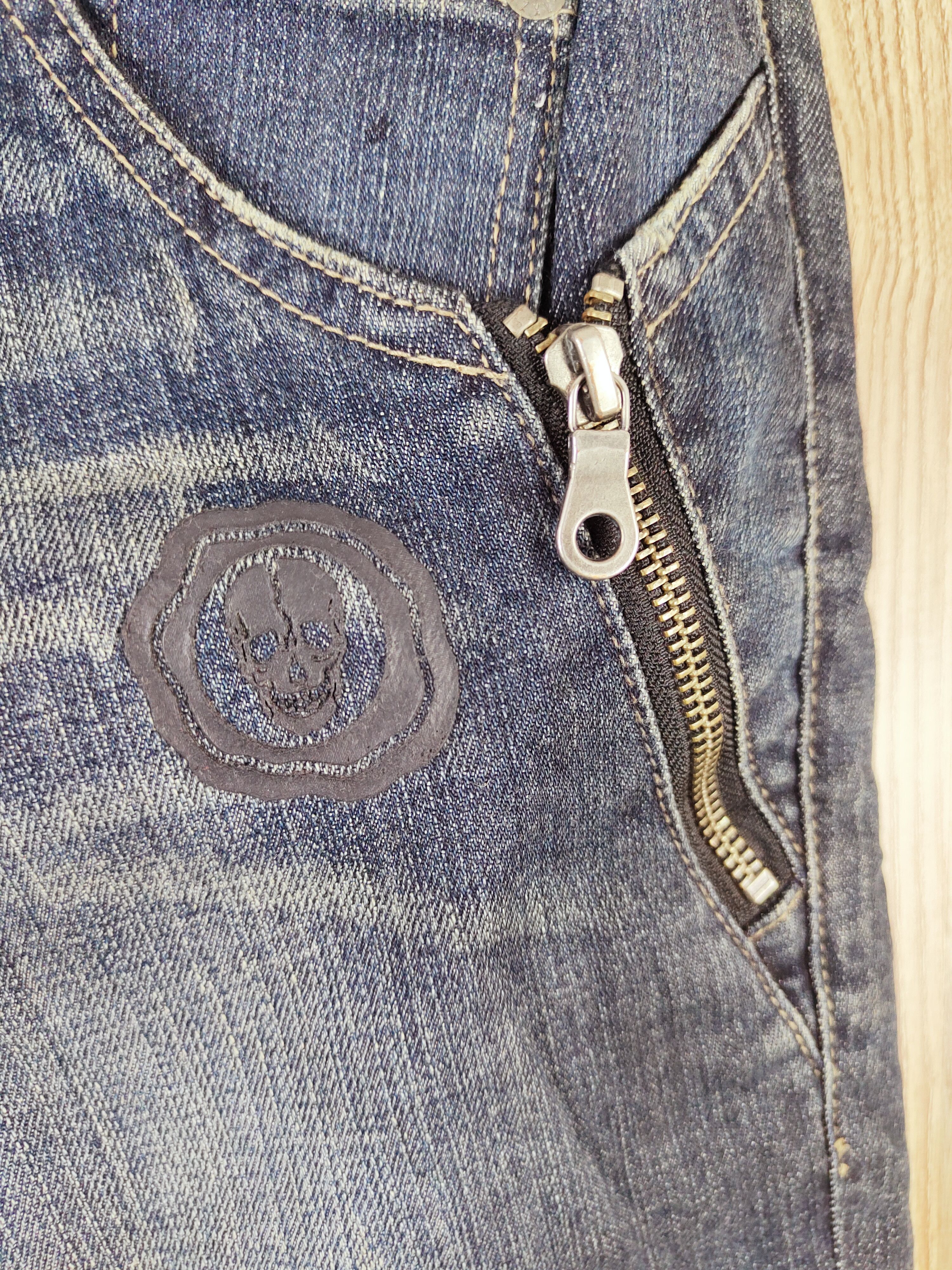 PPFM PPFM Dark Blue double waist Distressed Ripped Jeans #W382 Size US 32 / EU 48 - 6 Thumbnail