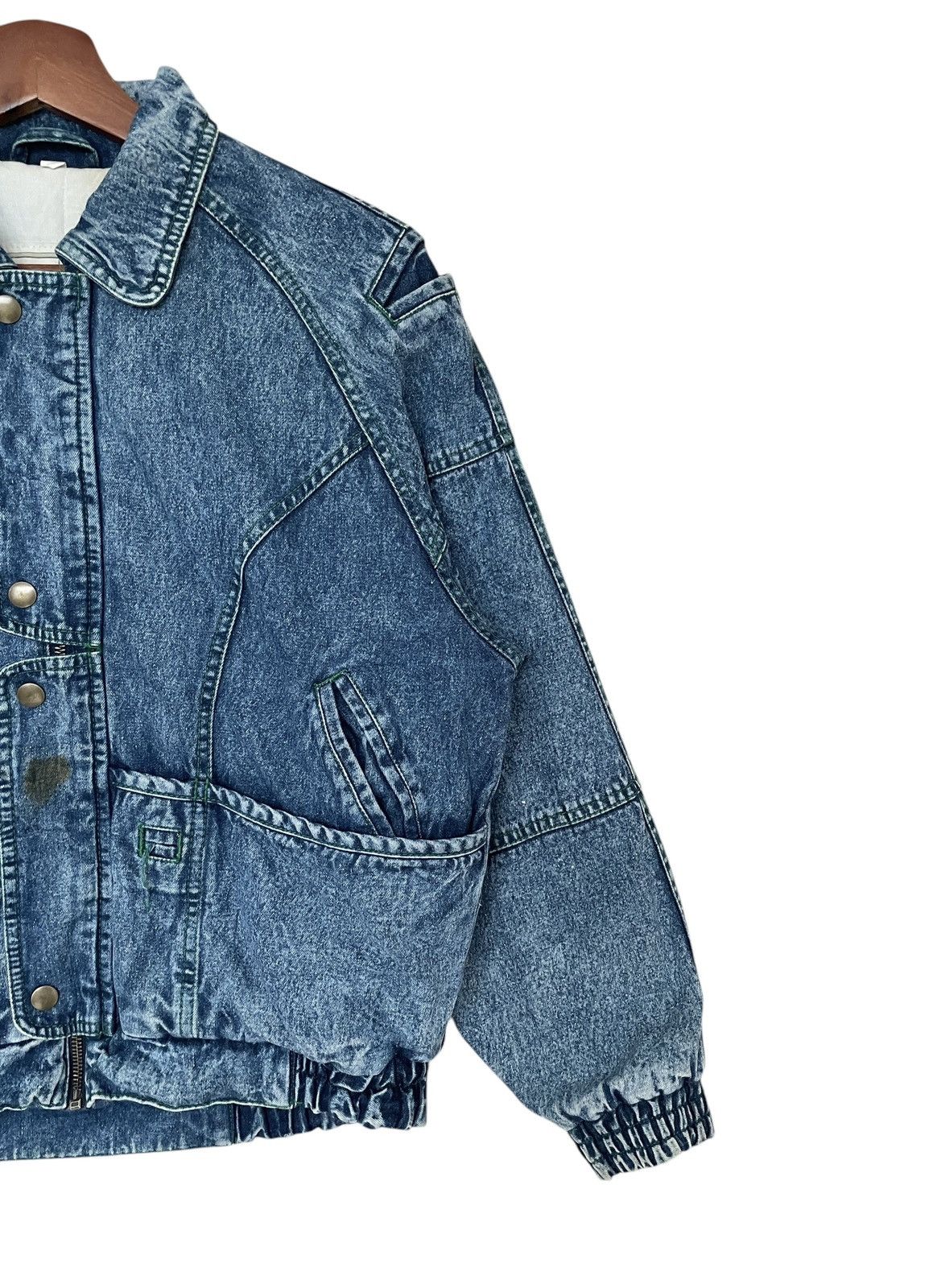 Vintage Vintage Brand Bobson Bomber Denim Jacket 1990s Size US L / EU 52-54 / 3 - 4 Thumbnail