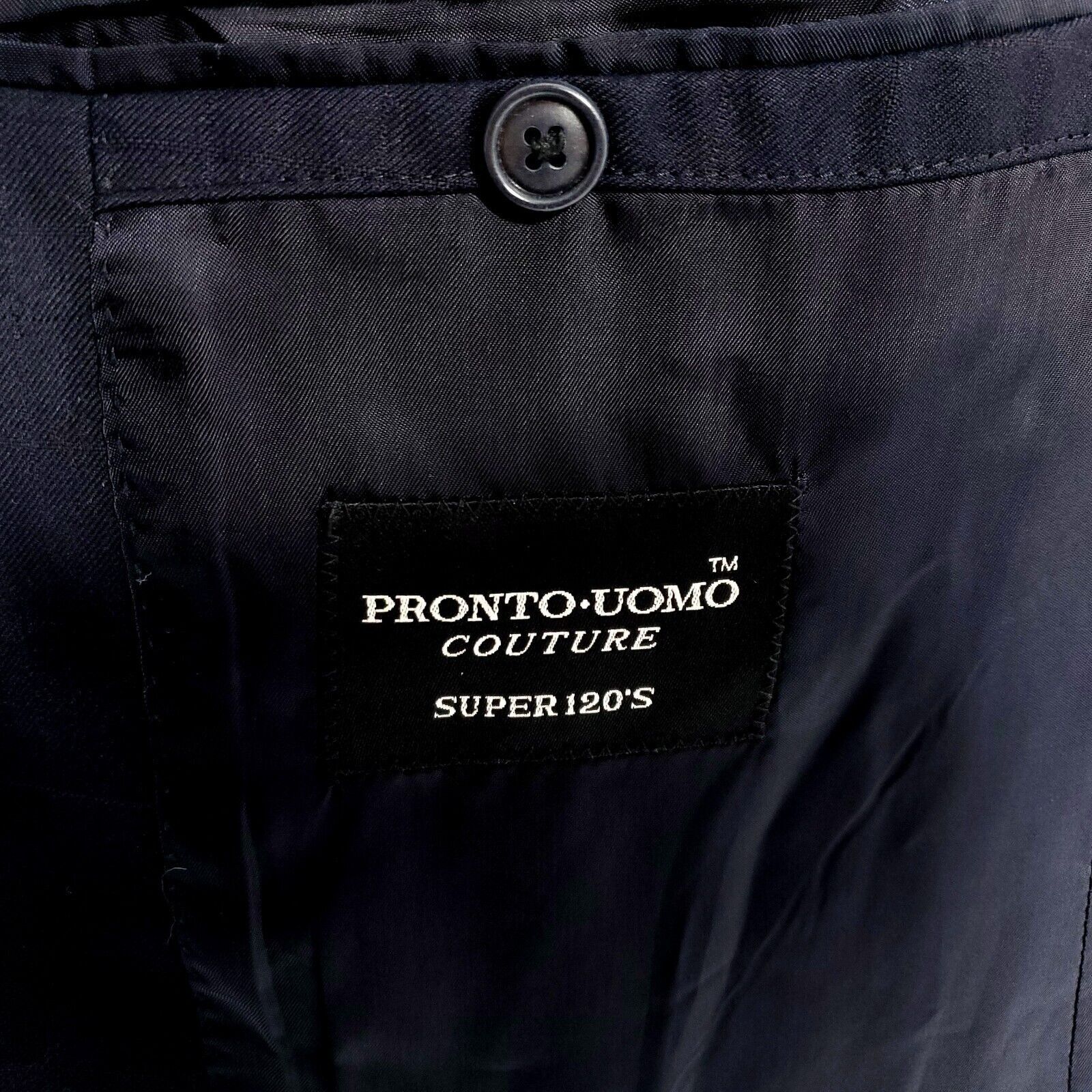Pronto Uomo Pronto Uomo Couture Super 120s Wool 3 Button Blazer 42R Blue Size 42R - 7 Thumbnail