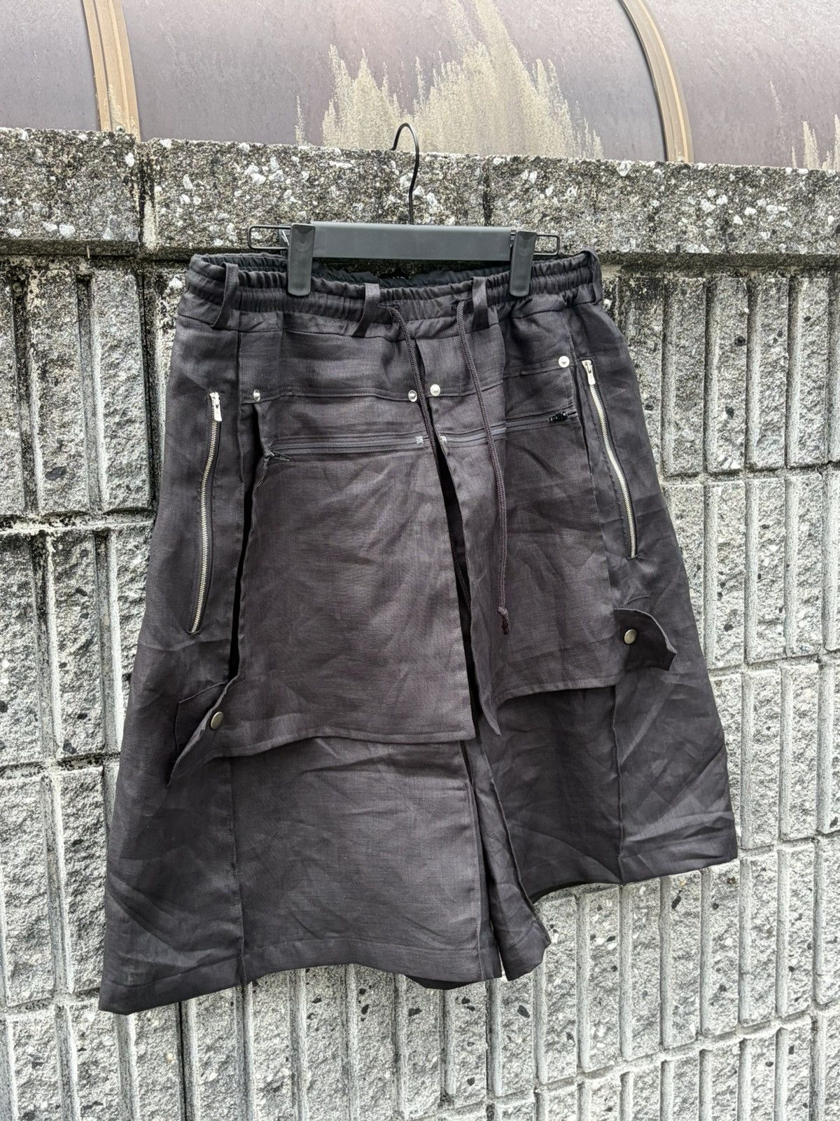 Japanese Brand MYMINESIGN "CUBIK" 3D Geometric Linen Cropped Pants / Shorts Size US 32 / EU 48 - 1 Thumbnail