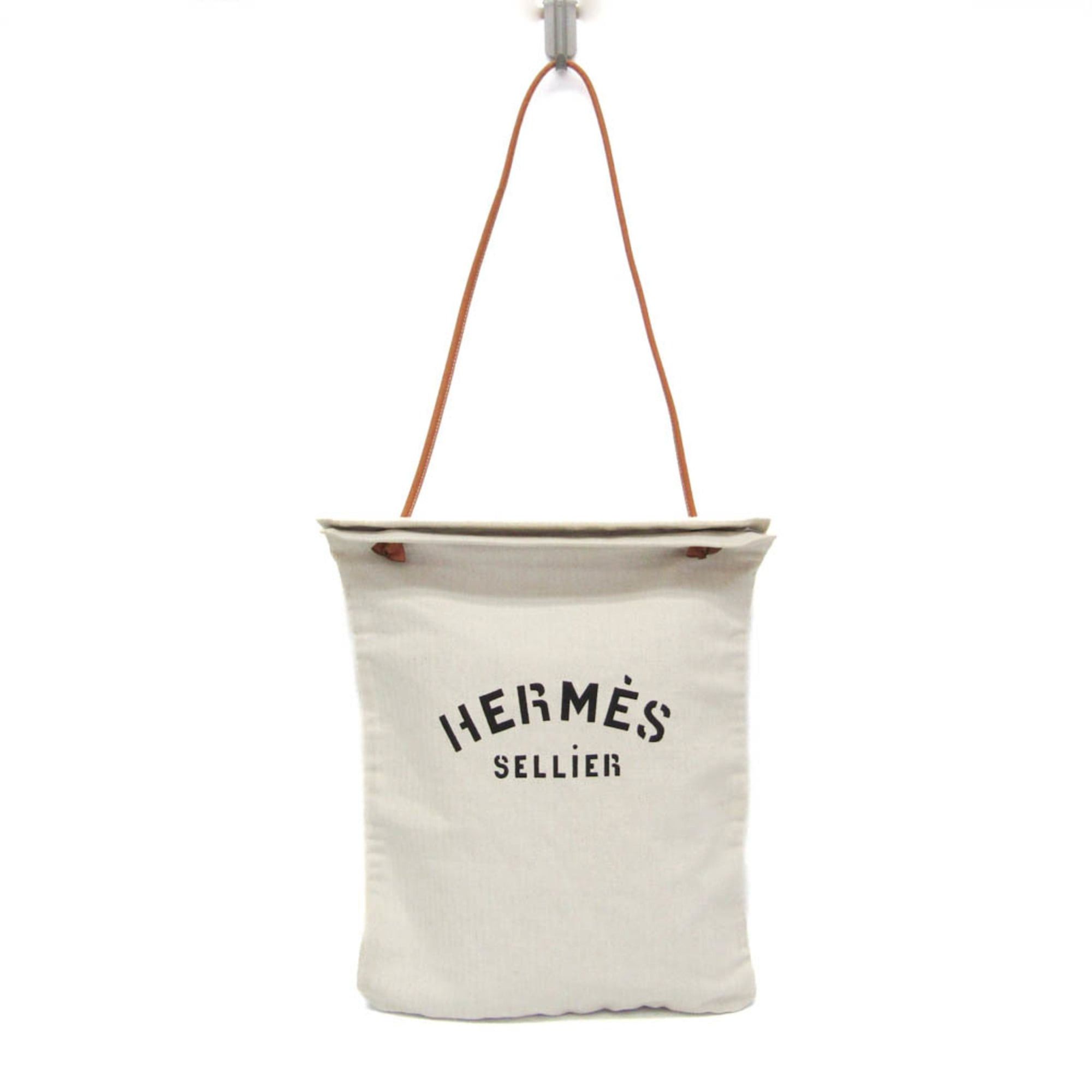 Hermes Hermes Aline GM Women's Cotton,Leather Shoulder Bag Brown,Off-white Size ONE SIZE - 1 Thumbnail