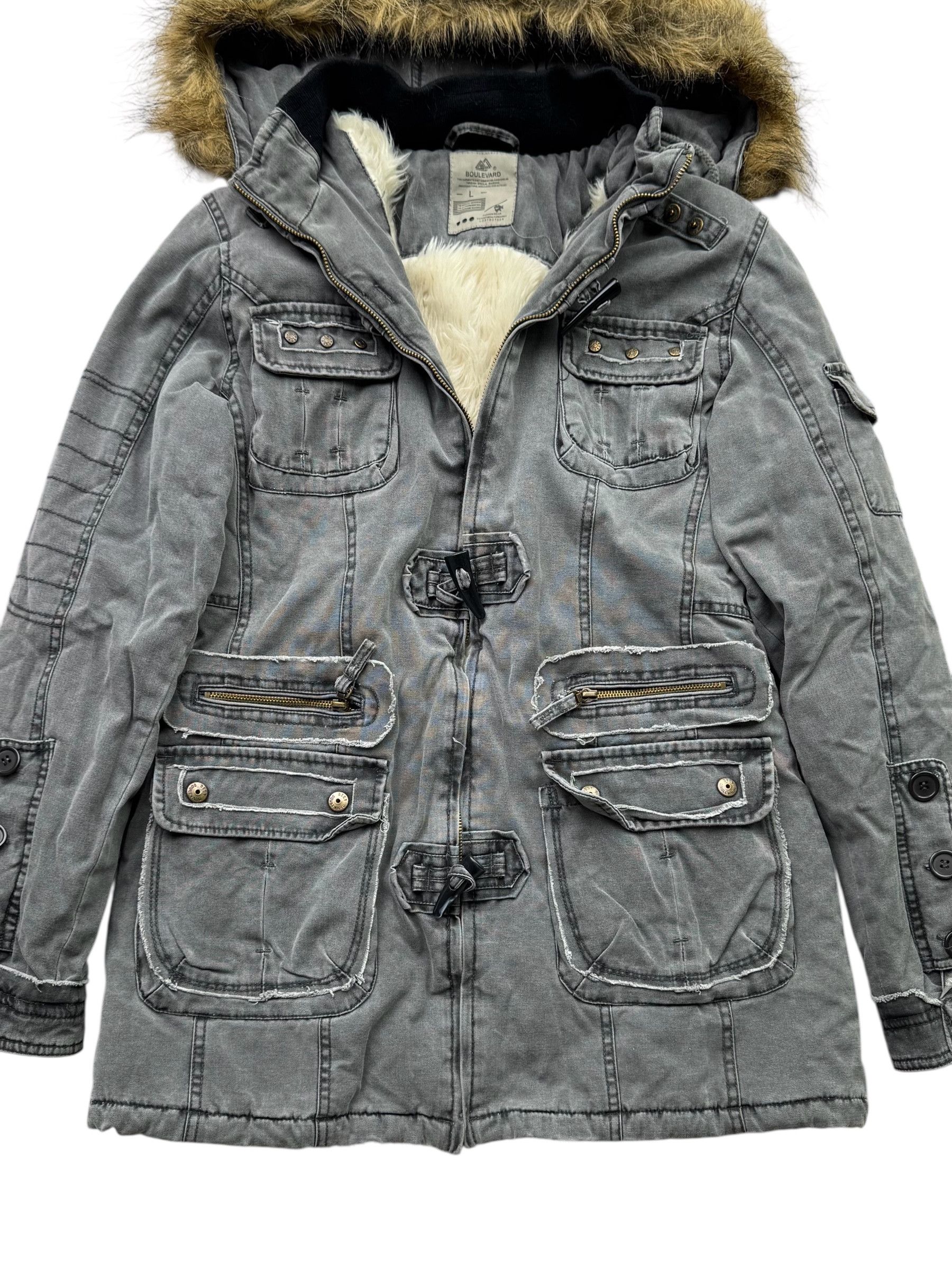 Vintage Y2K Hooded Jacket (V50) Size L / US 10 / IT 46 - 3 Thumbnail