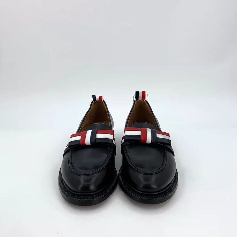 Thom Browne Thom Browne Black striped bow tie in leather shoes Size US 6 / EU 39 - 3 Thumbnail