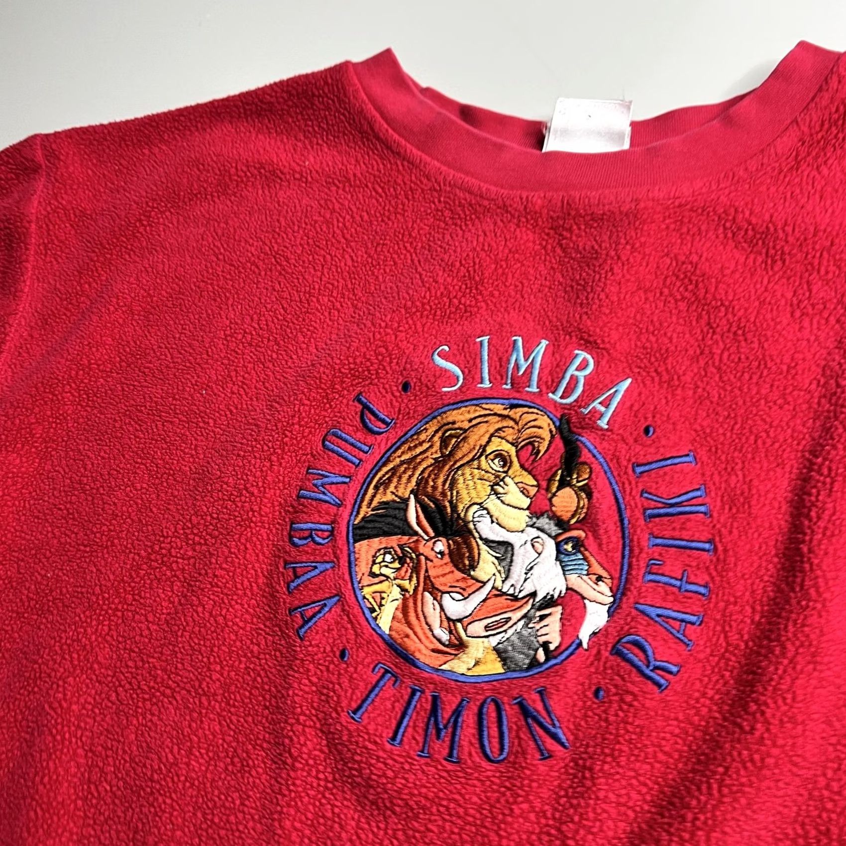 Disney VINTAGE The Disney Store Sweatshirt Mens Red Fleece Lion King Simba 90s Size US M / EU 48-50 / 2 - 2 Thumbnail