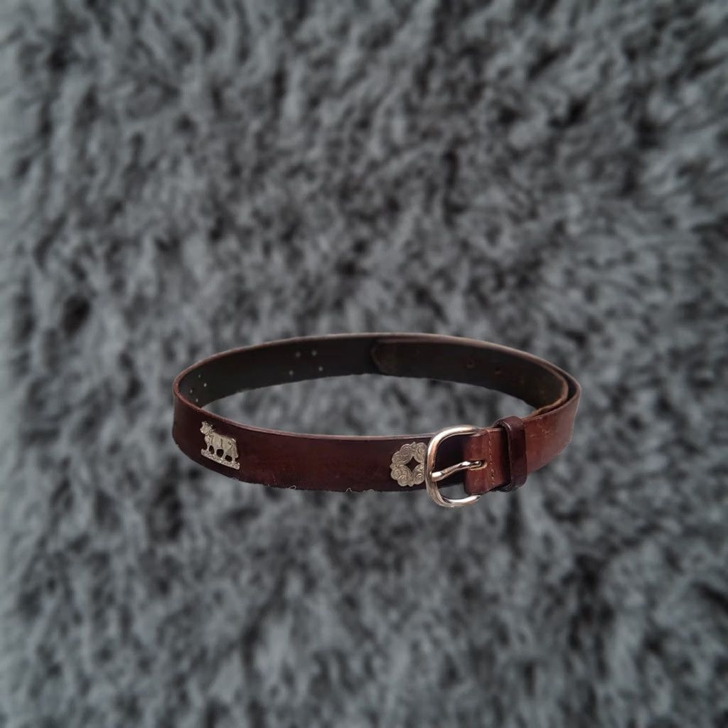Etro VINTAGE ETRO Belt Leather Brown Mens One Size Regular Buckle Logo 90s Cows 90s City Classic Dress Mens Size ONE SIZE - 1 Thumbnail