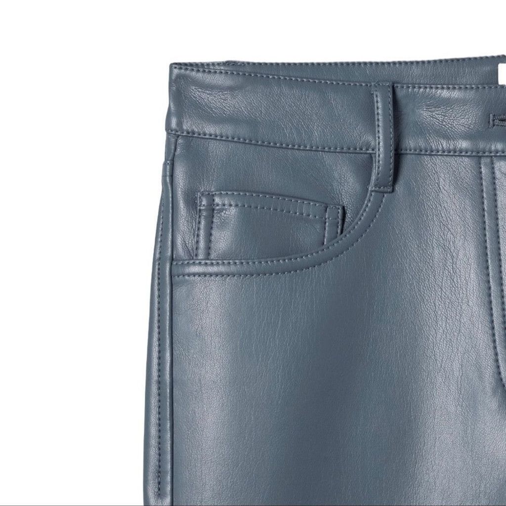 Aritzia NEW Wilfred Melina Vegan Leather HR Pants In Shadow Blue 6 Size 28" / US 6 / IT 42 - 2 Thumbnail