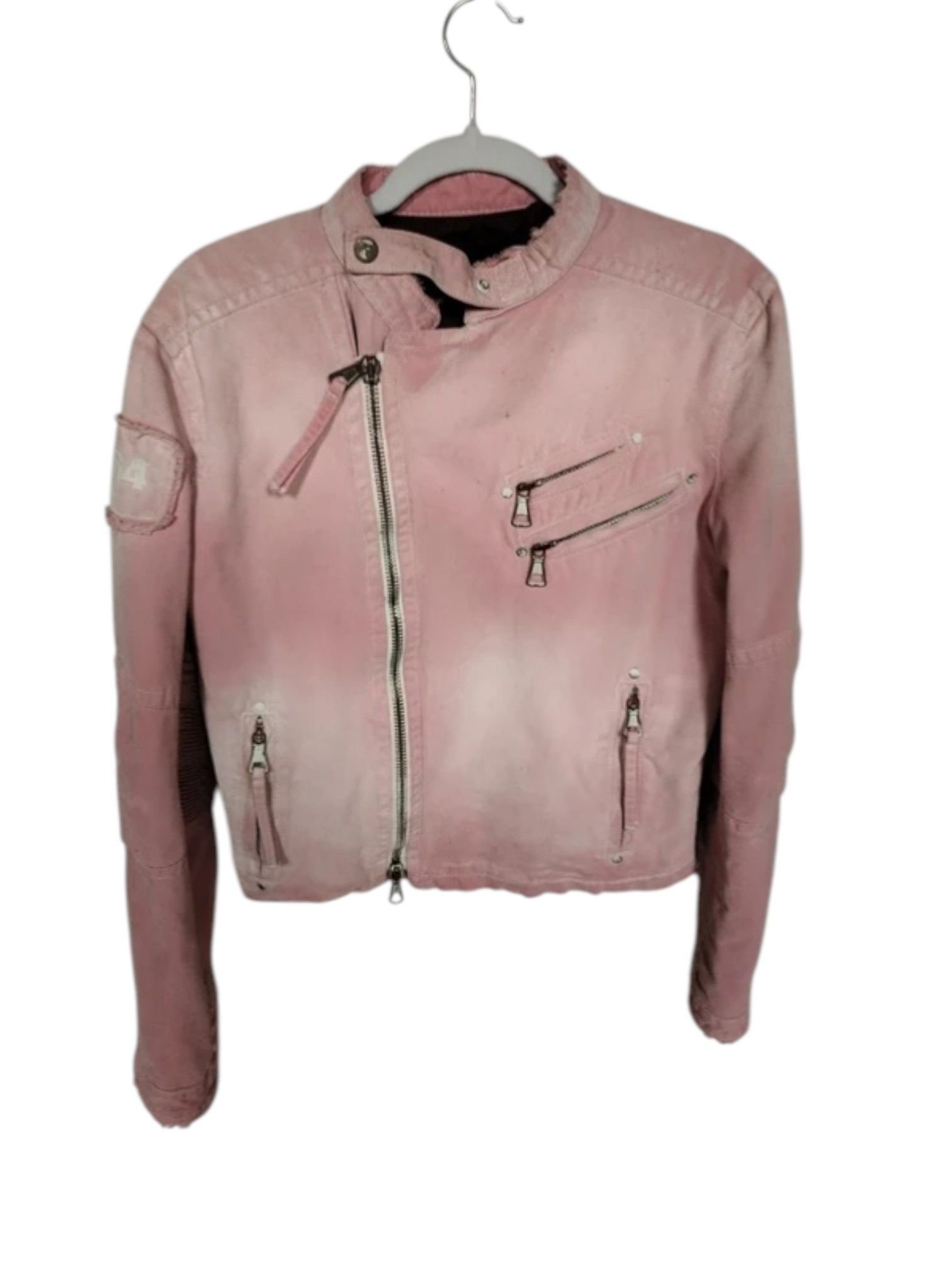 Dsquared2 Dsquared² Distressed Pink Moto Jacket with 1964 Patch Size US S / EU 44-46 / 1 - 1 Thumbnail