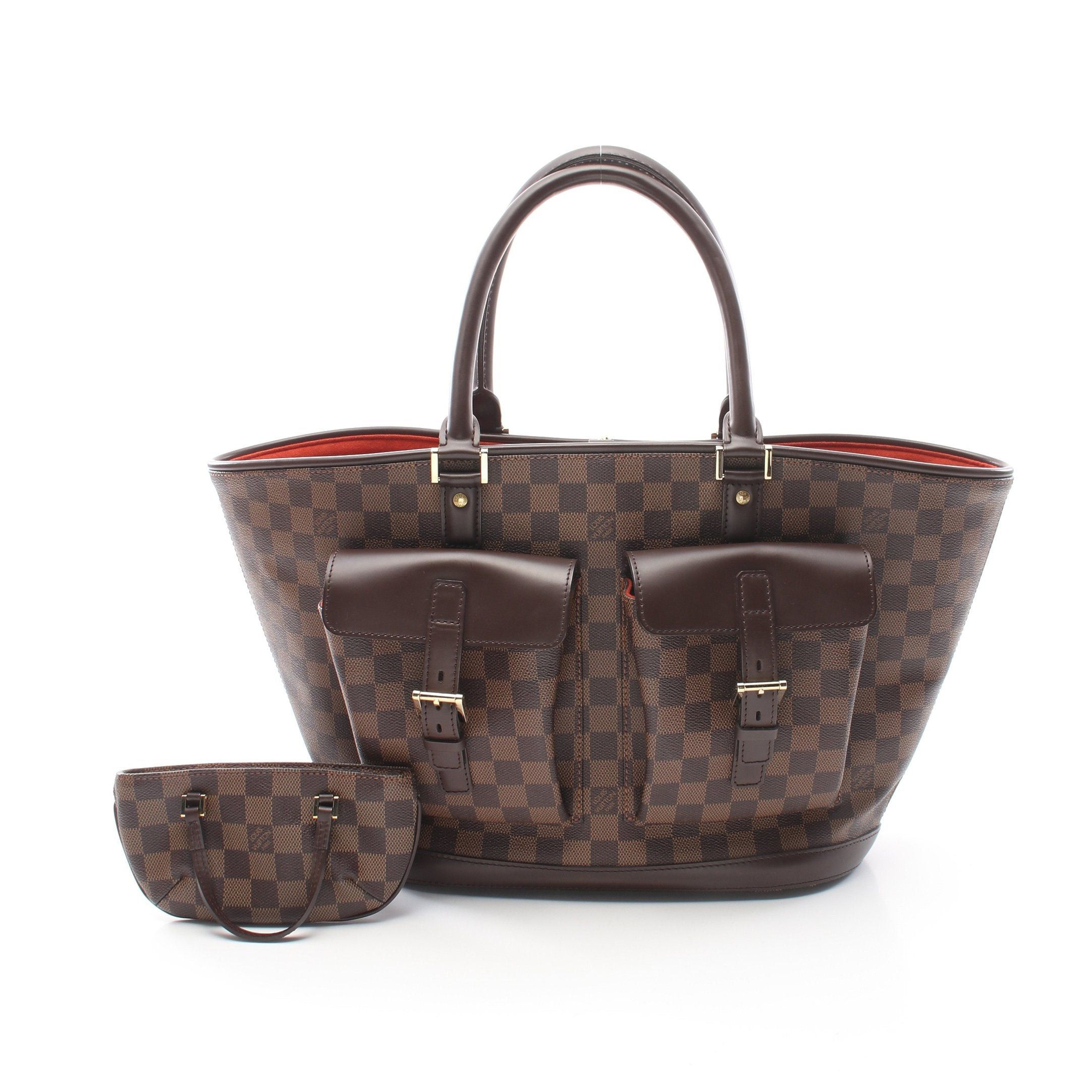 Louis Vuitton Louis Vuitton Manosque Gm Damier Ebene Handbag Leather Brown Size ONE SIZE - 1 Thumbnail