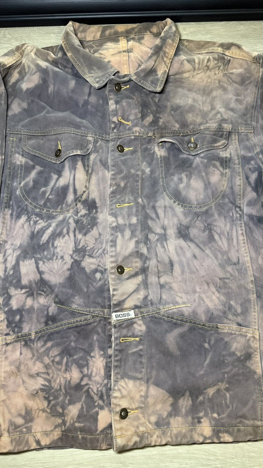 Hugo Boss Vintage 1990s BOSS Brown & Black Acid Wash Tie Dye Denim Size US XL / EU 56 / 4 - 4 Thumbnail