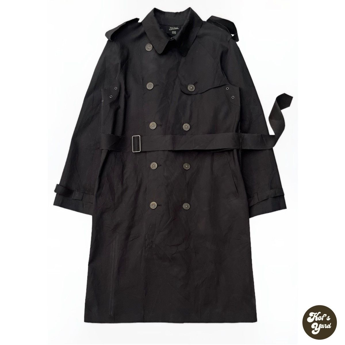 image of Vintage Jean Paul Gaultier Femme Back Zipped Trench Coat in Black, Women's (Size Medium)