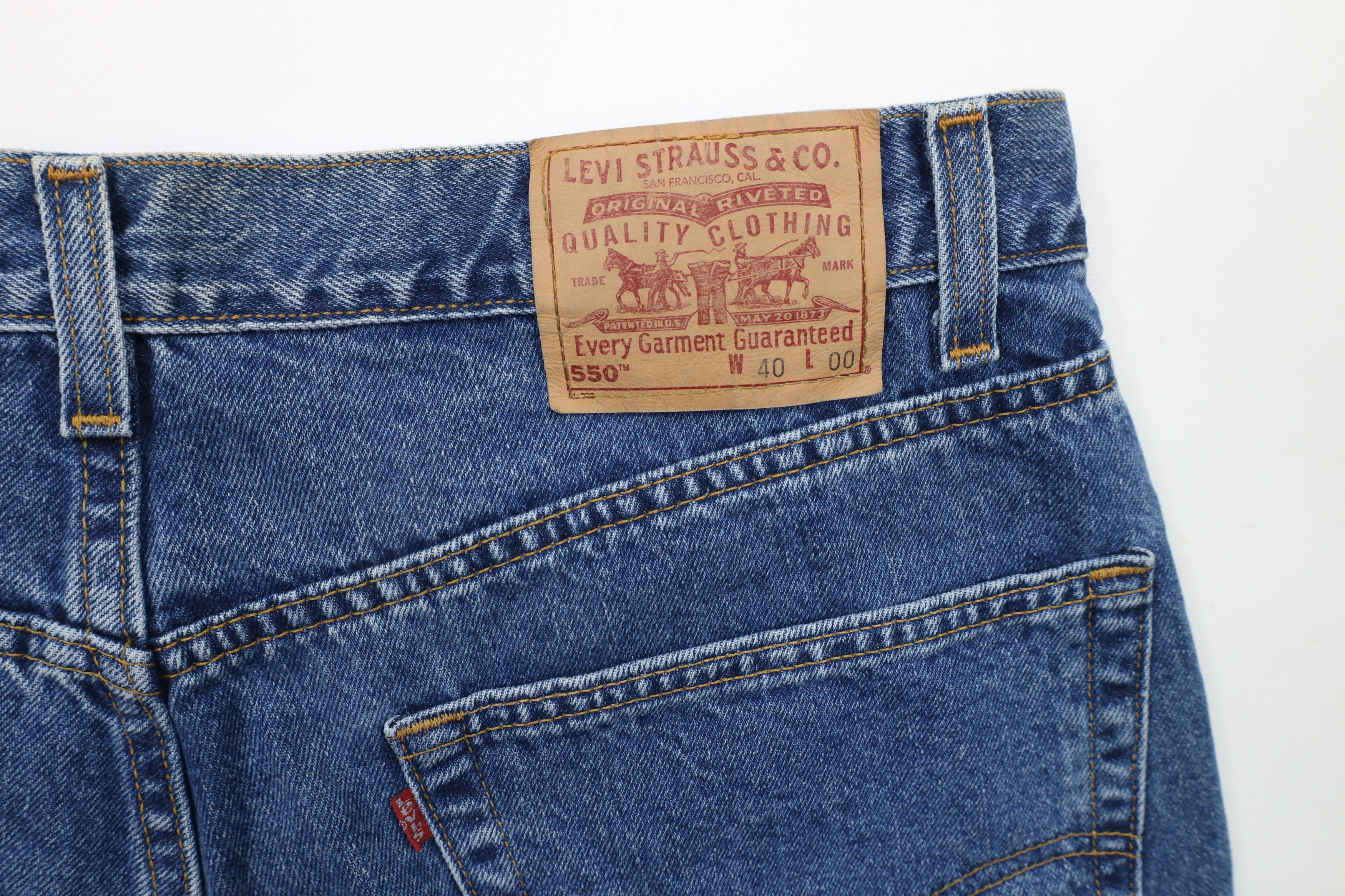 Levi's × Vintage Vintage 90s Levis 550 Fit Denim Jean Shorts Jorts USA Size US 38 / EU 54 - 11 Thumbnail