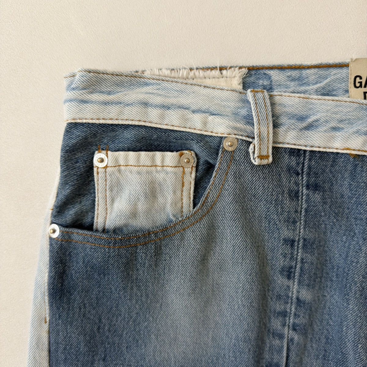 Gallery Dept. Ken 5001 Reworked Washed Blue Jeans Size US 34 / EU 50 - 6 Thumbnail