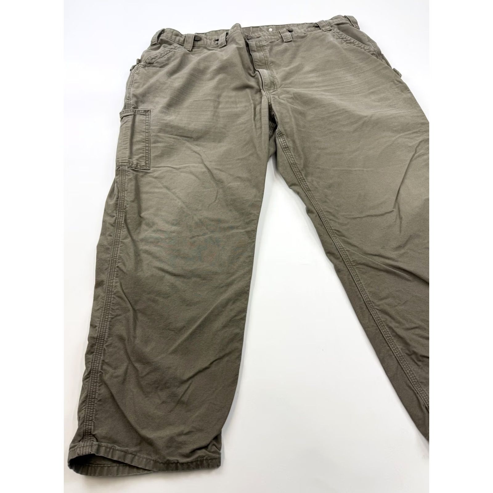 Carhartt Carhartt Pants Mens 48x28 Relaxed Fit Brown Canvas Carpenter Utility Workwear Size US 32 / EU 48 - 4 Thumbnail