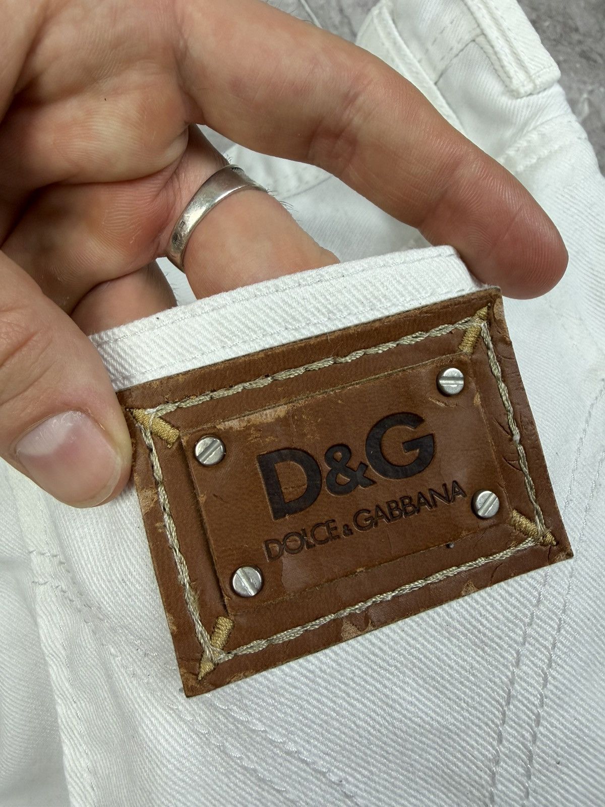 Dolce & Gabbana Dolce & Gabbana White Jeans Cinch Back Size US 34 / EU 50 - 5 Thumbnail