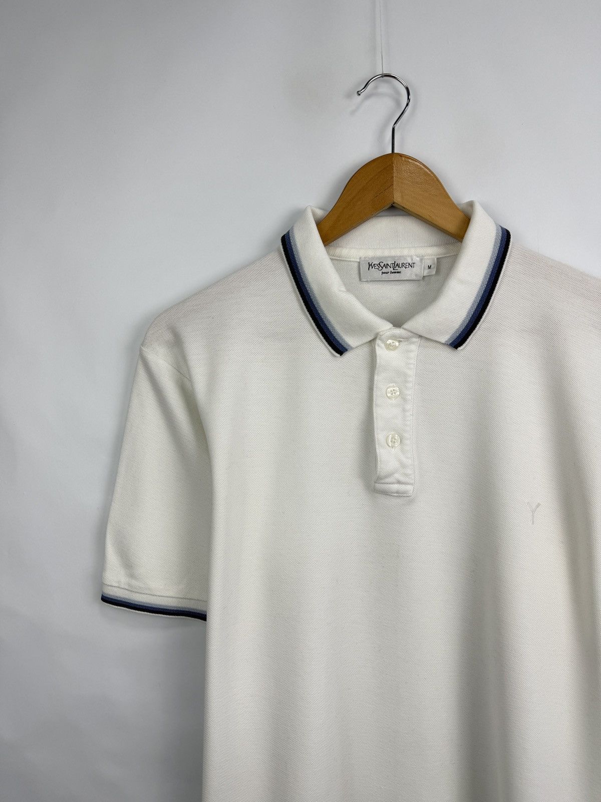 Yves Saint Laurent 🇫🇷 Vintage 90s YSL Yves Saint Laurent Pour Homme Polo T-Shirt Size US M / EU 48-50 / 2 - 3 Thumbnail