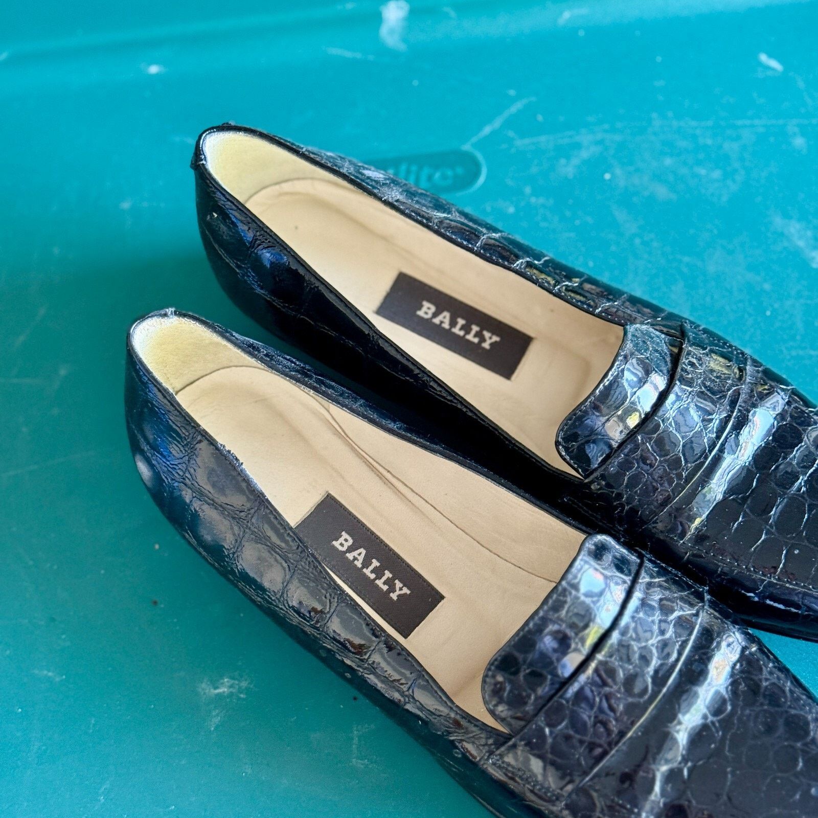 Bally 6.5 Bally Flats Black Penny Loafers Genuine Alligator Size US 6.5 / IT 36.5 - 2 Thumbnail