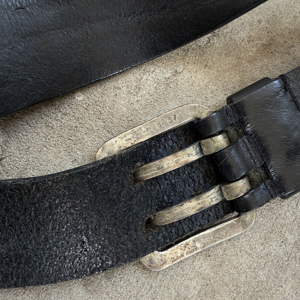 Seditionaries Vintage Silver Geek Leather Belt Size ONE SIZE - 6 Thumbnail