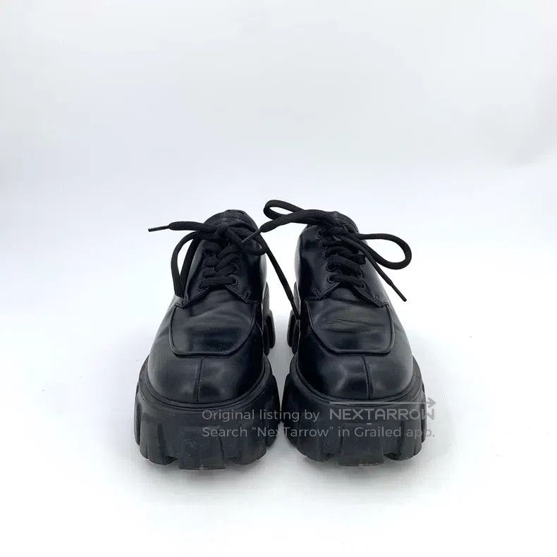 Prada Prada Black leather thick-soled lace-up leather shoes loaf Size US 4 / IT 34 - 3 Thumbnail