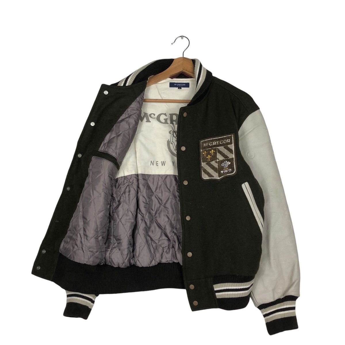 Japanese Brand 📌Vintage Bomber Varsity Jacket Leather Mc Gregor Big Logo Size US M / EU 48-50 / 2 - 12 Thumbnail