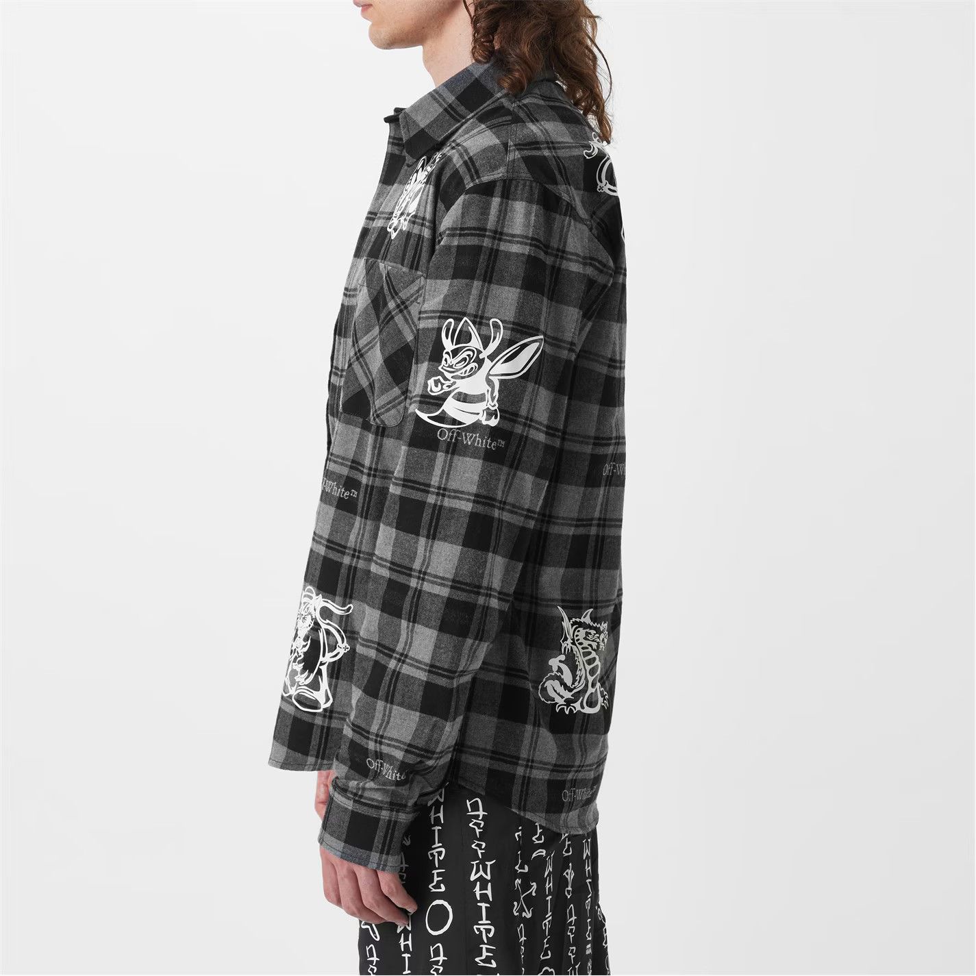 Off-White o1g2r1mq0326 Character Check Cotton Overshirt in Multicolor Size US L / EU 52-54 / 3 - 5 Thumbnail