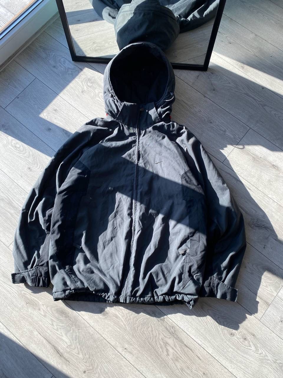 Nike × Vintage Vintage Nike Swoosh Black Down Jacket Y2K M Size US M / EU 48-50 / 2 - 2 Thumbnail