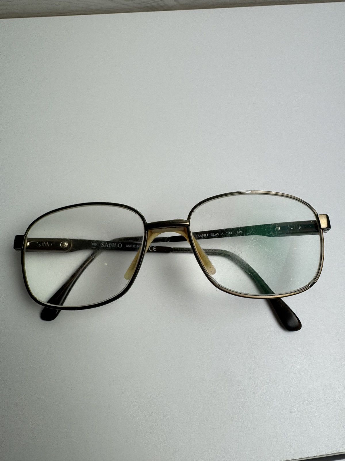 Safilo Safilo Vintage Metal Eyeglasses Frame Rectangular Size ONE SIZE - 7 Thumbnail