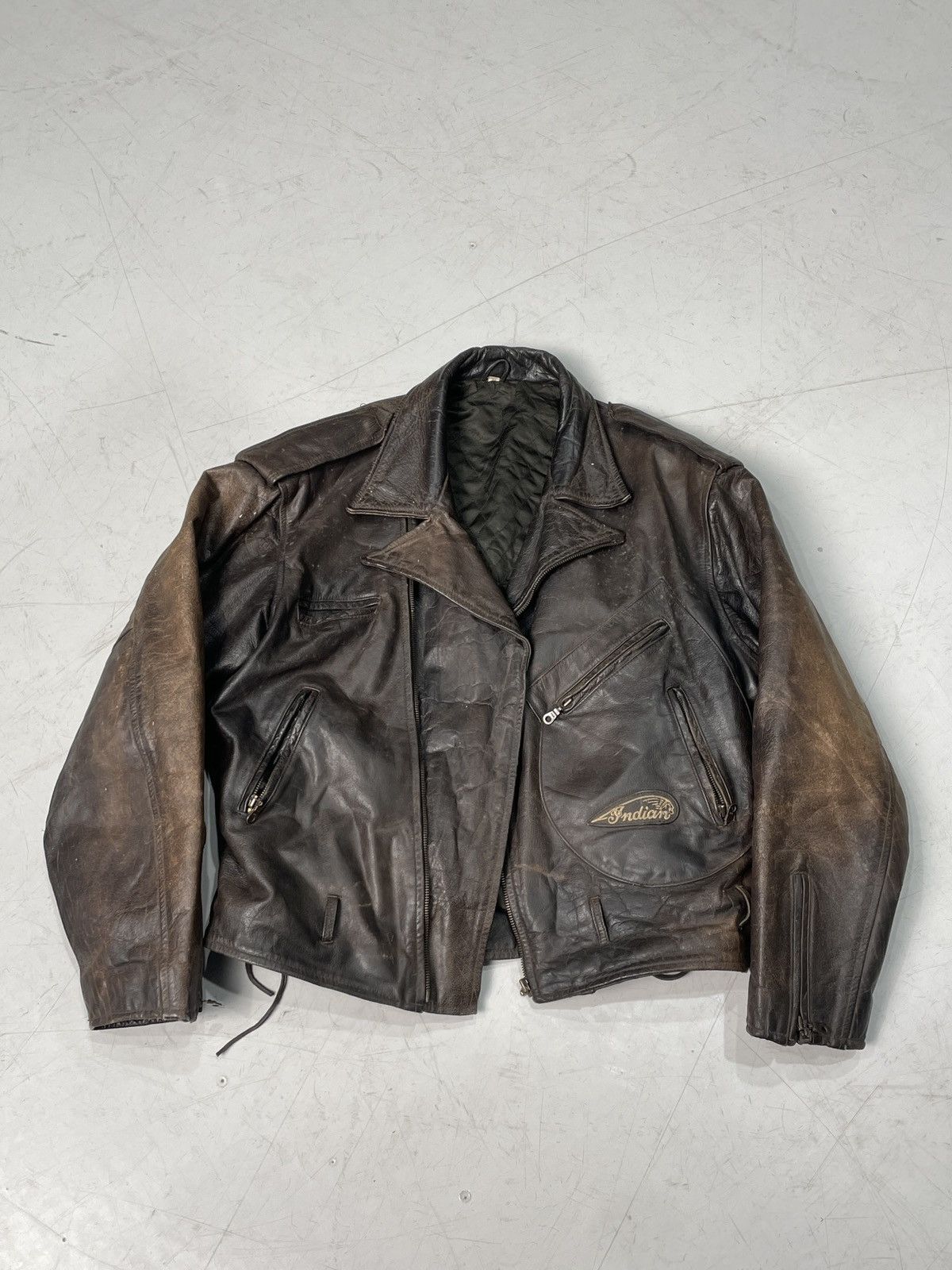 Indian Motorcycle Faded 90s Indian Motorcycle Leather Jacker Size US XL / EU 56 / 4 - 1 Thumbnail