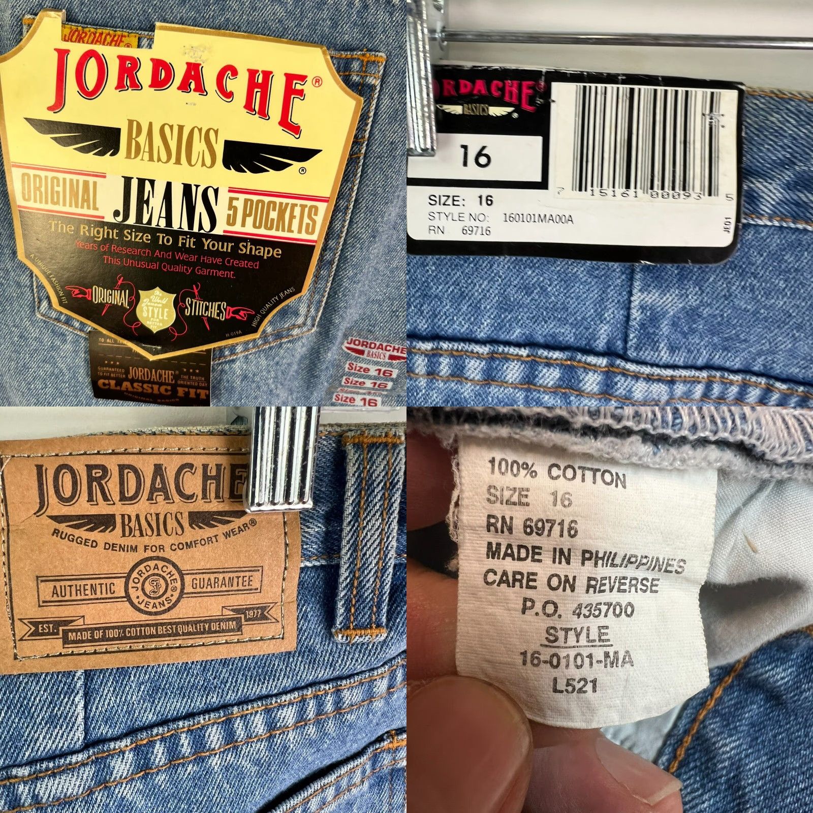 Jordache VINTAGE Jordache Classic Fit Denim Jeans Womens Size 16 32x30 Blue High Rise Straight Cotton 80s 90s USA Size 38" / US 16 / IT 52 - 8 Thumbnail
