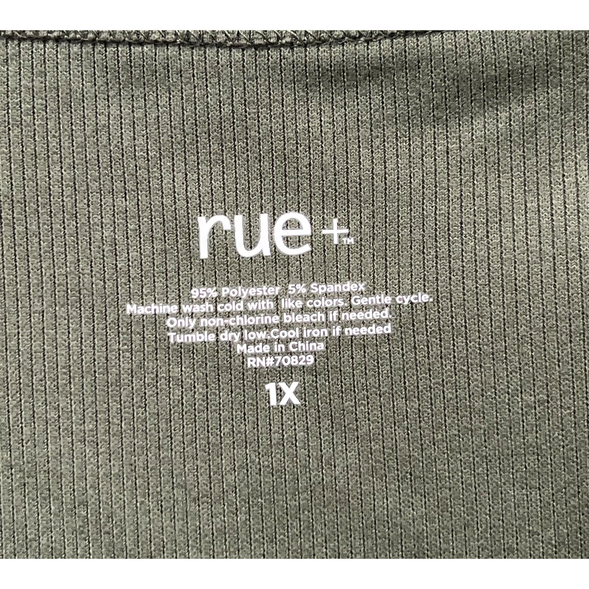 Other Rue + - Women's Short Sleeve Top - Green Olive - 1X Size XL / US 12-14 / IT 48-50 - 9 Thumbnail