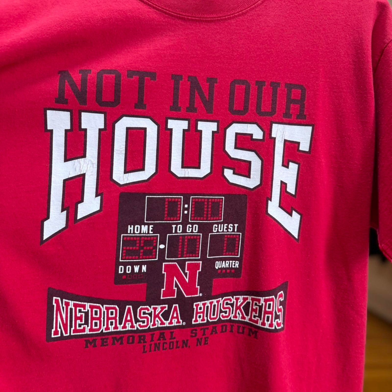 Vintage Vintage Y2K Nebraska Huskers Not in Our House T-Shirt Size US L / EU 52-54 / 3 - 3 Thumbnail