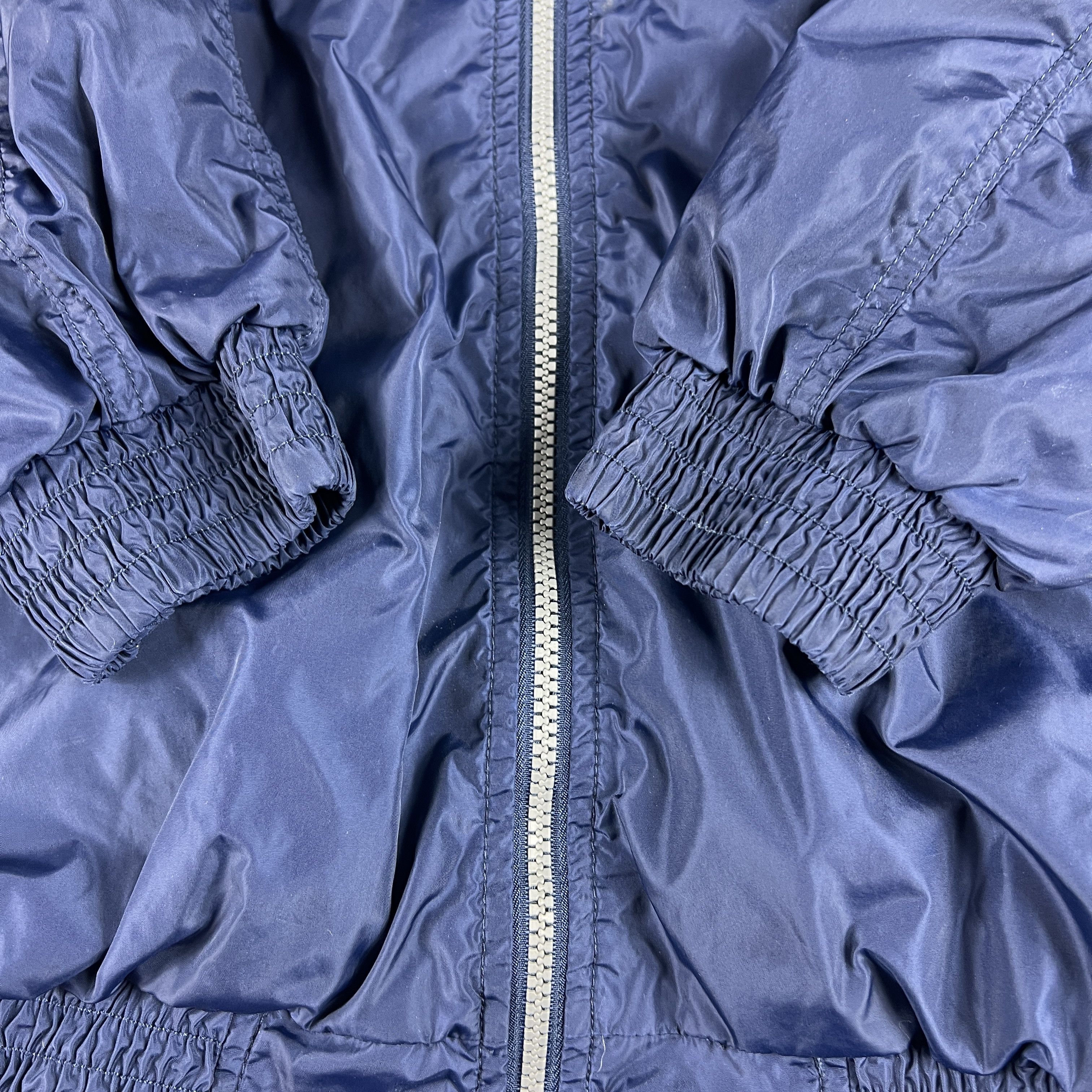 Nike × Vintage VTG 90s Nike Jacket Blue Logo Full Zip Windbreaker Size US XXL / EU 58 / 5 - 2 Thumbnail