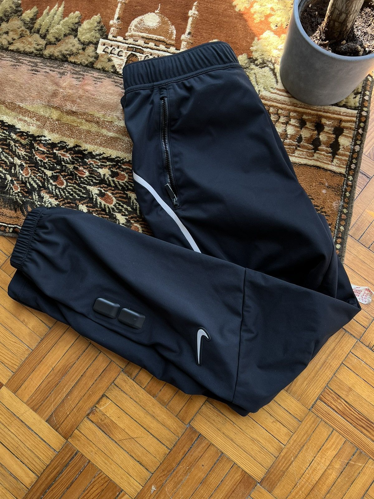 Image of Nike X Nocta Reflective Polyester Sweatpants in Black, Men's (Size 30)