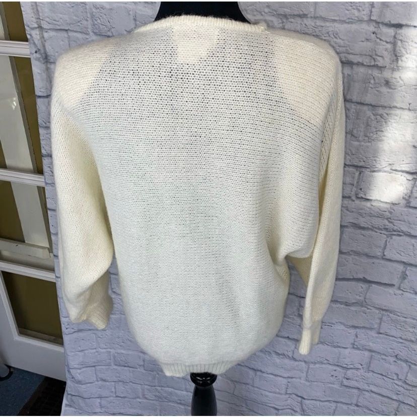 Other Adolfo Vintage women L Crewneck sweater w/cording, lace sati Size L / US 10 / IT 46 - 7 Thumbnail