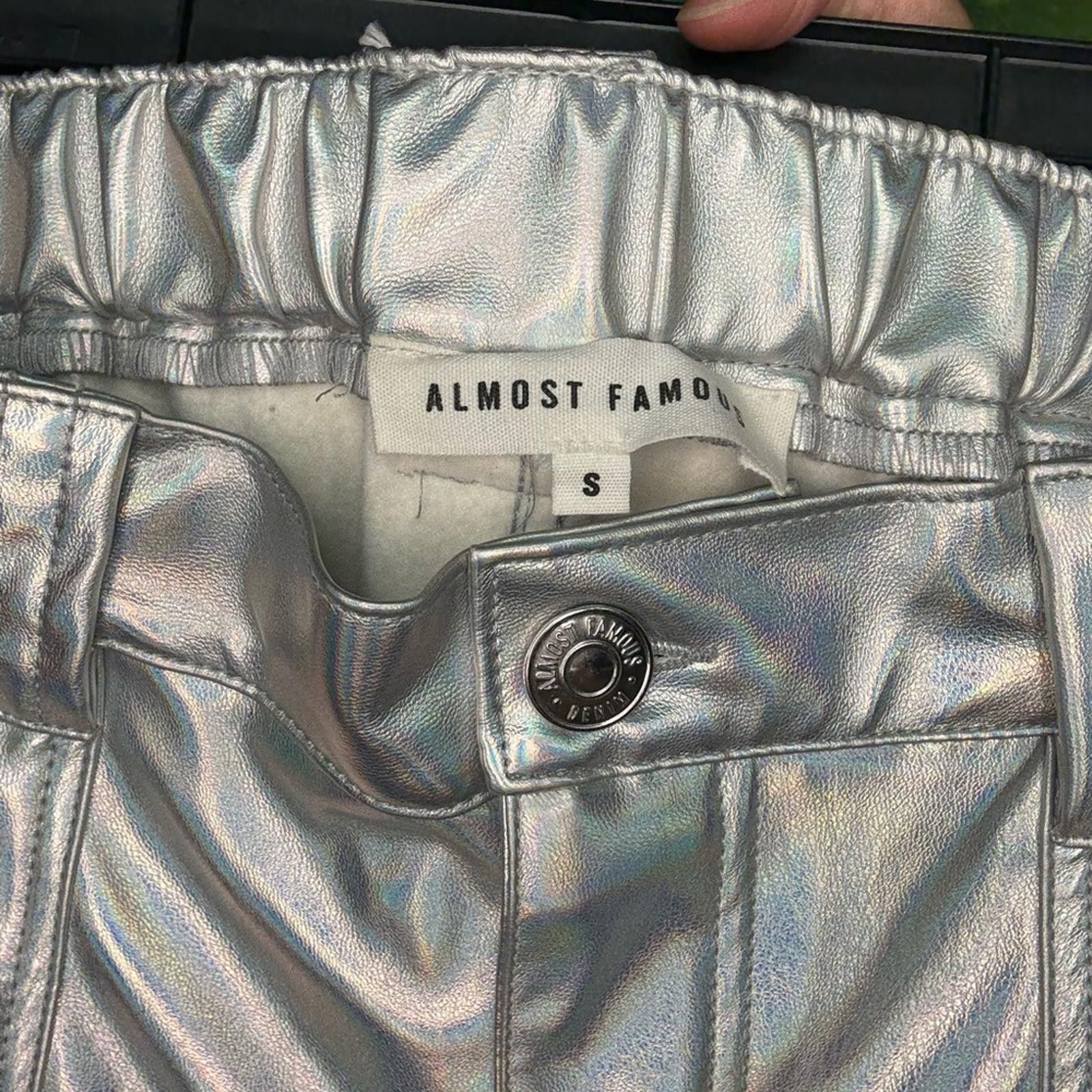 Almost Famous Almost Famous Metallic Silver Pants Size 28" / US 6 / IT 42 - 3 Thumbnail