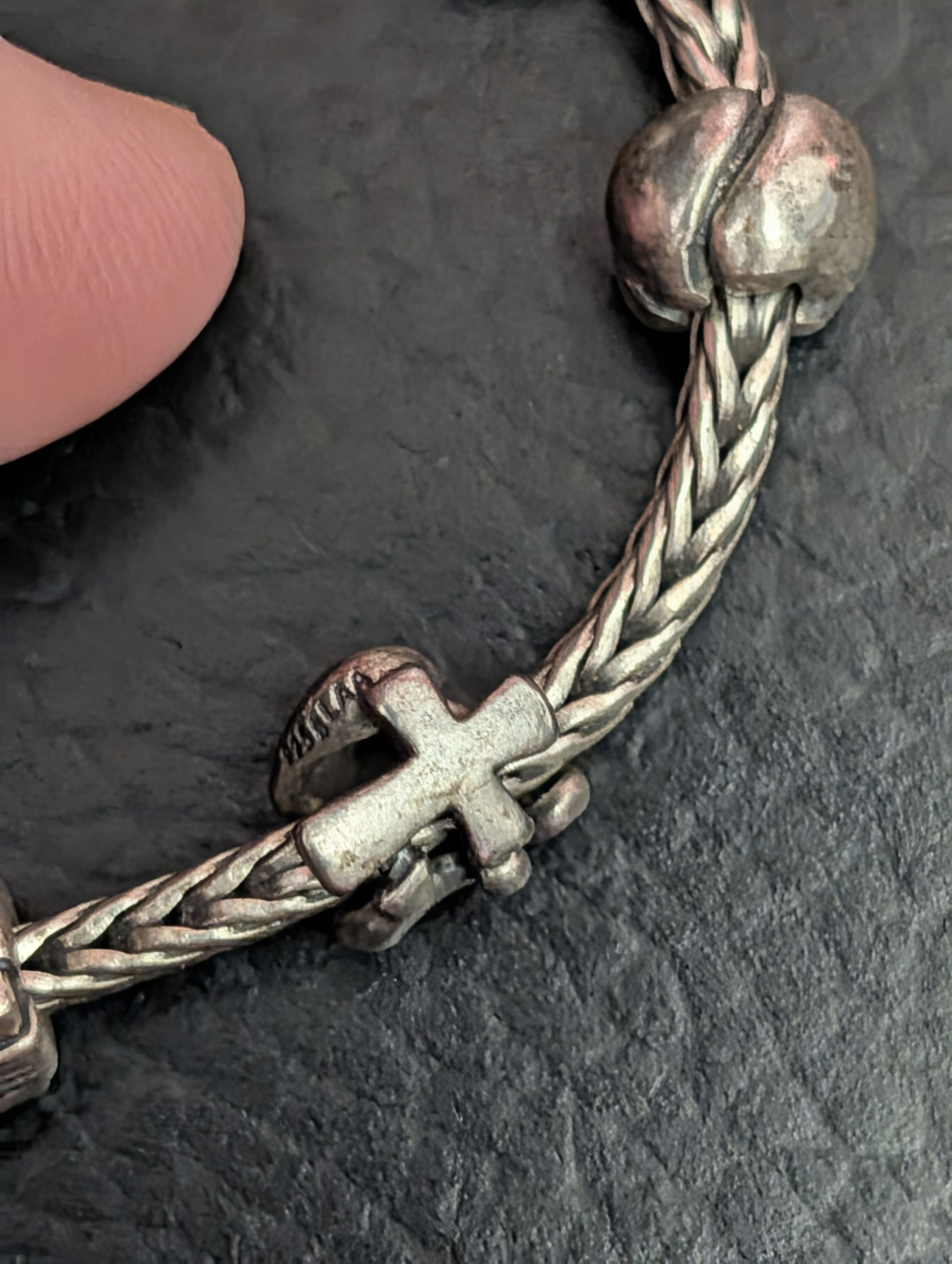 Sterling Silver TROLLBEADS 925 Foxtail 6-charm Sterling Silver Bracelet Size ONE SIZE - 6 Thumbnail