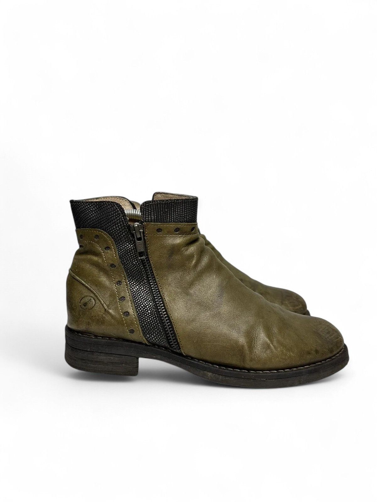 A.S.98 Vintage Casta Green Leather Boots Rare Y2K Style Size US 9 / IT 39 - 5 Thumbnail