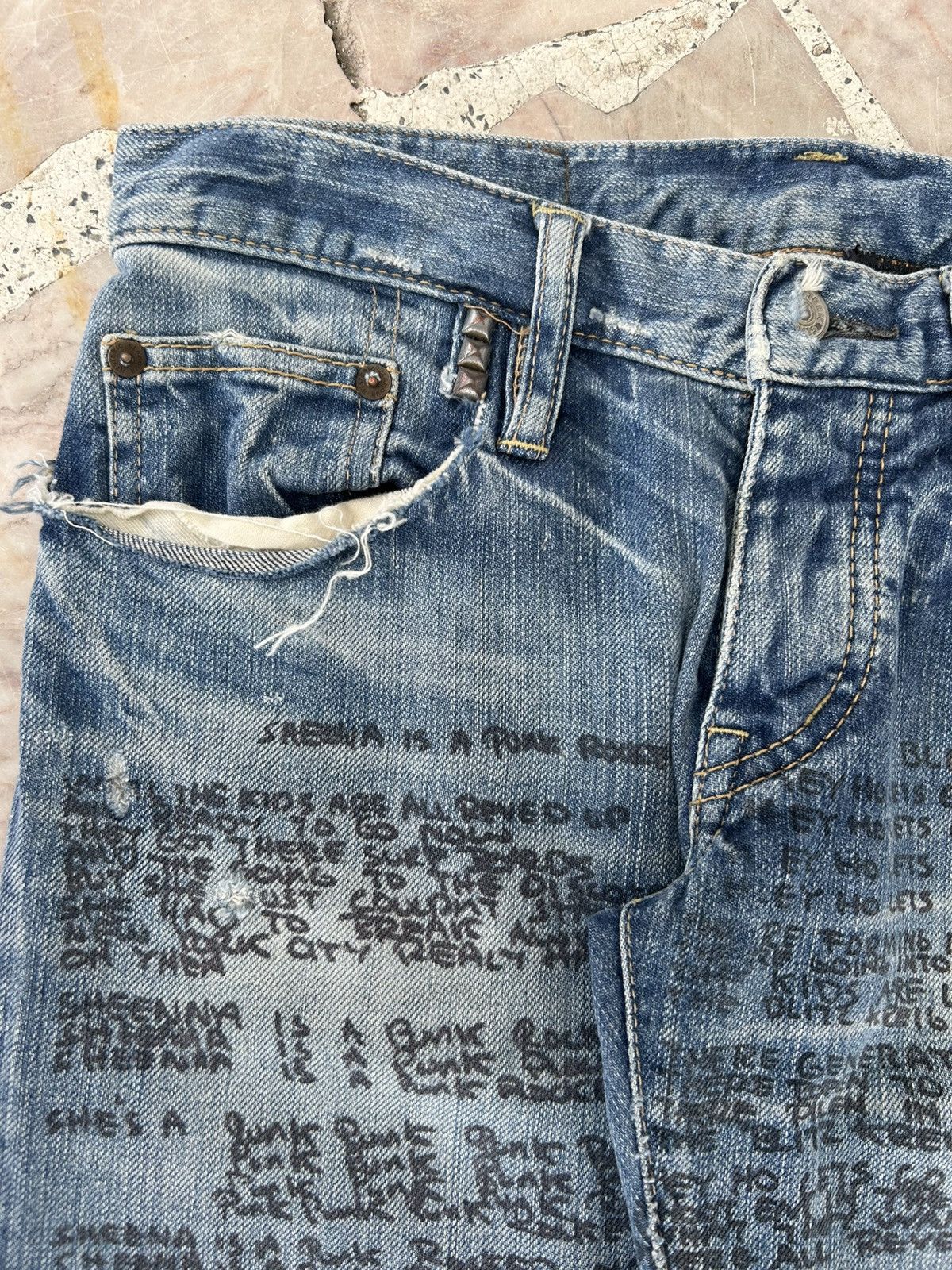 Hysteric Glamour Hysterics Japan X Ramones Lyrics Denim Size US 27 - 5 Thumbnail