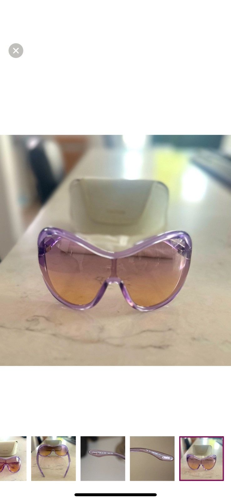 Tom Ford TOM FORD TF 95 DAKOTA COL. 681 Clear Purple 142-115 Size ONE SIZE - 5 Thumbnail