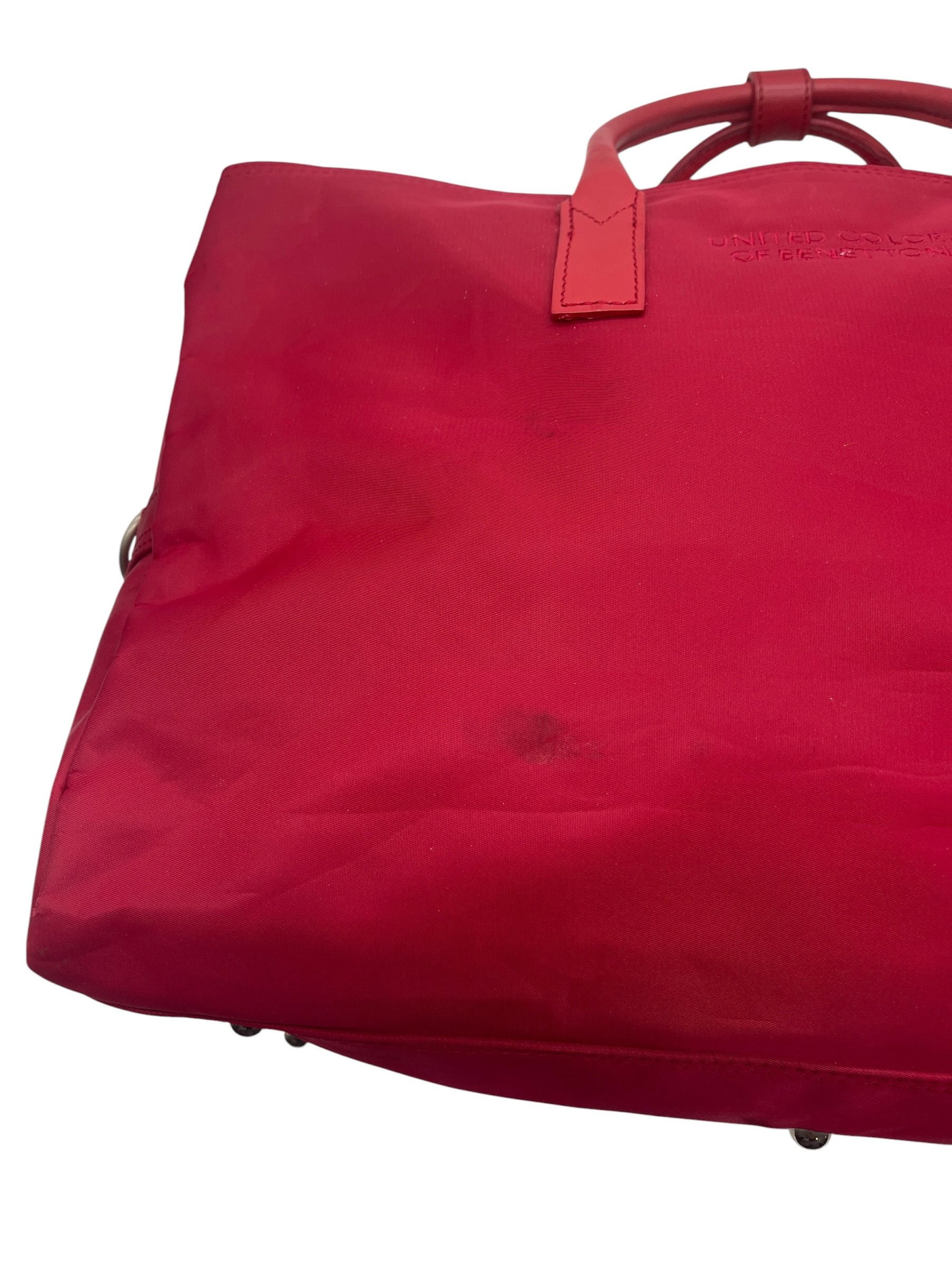 United Colors Of Benetton United Colors of Benetton Red Nylon Weekender Duffel Bag Y2K Size ONE SIZE - 4 Thumbnail