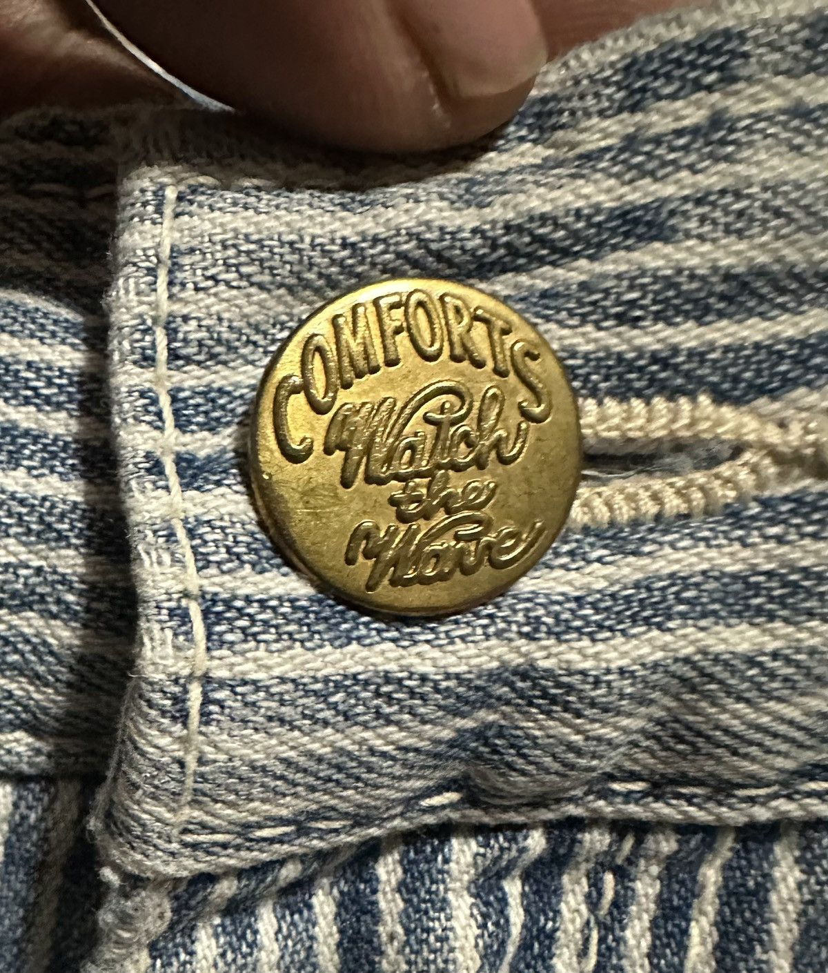 If Six Was Nine Vintage Japanese Workwear Cube Sugar Hickory Straight Jeans Size US 29 - 8 Thumbnail