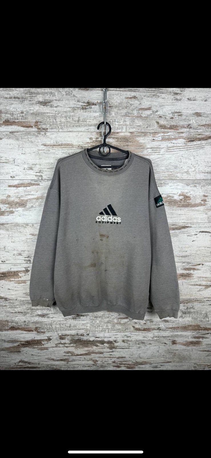 Adidas × Vintage Mens Vintage Adidas Equipment Distressed Sweatshirt Size US M / EU 48-50 / 2 - 8 Thumbnail