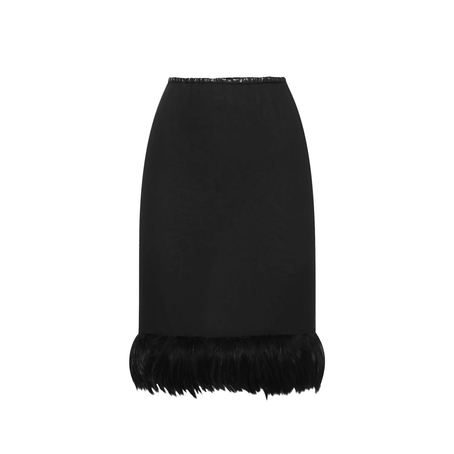 Saint Laurent Paris o1s1wg110924 Long Skirt in Crepe Muslin Feathers in Black Size 28" / US 6 / IT 42 - 1 Thumbnail